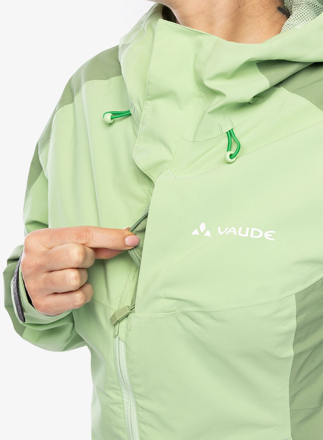 Dámská bunda do deště Vaude Elope Jacket II - aloe vera