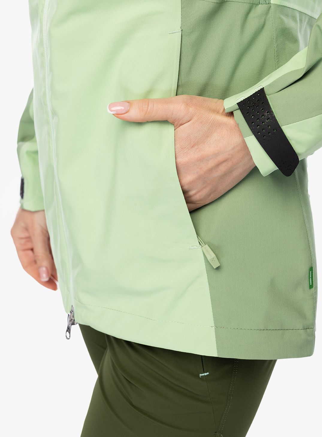 Dámská bunda do deště Vaude Elope Jacket II - aloe vera