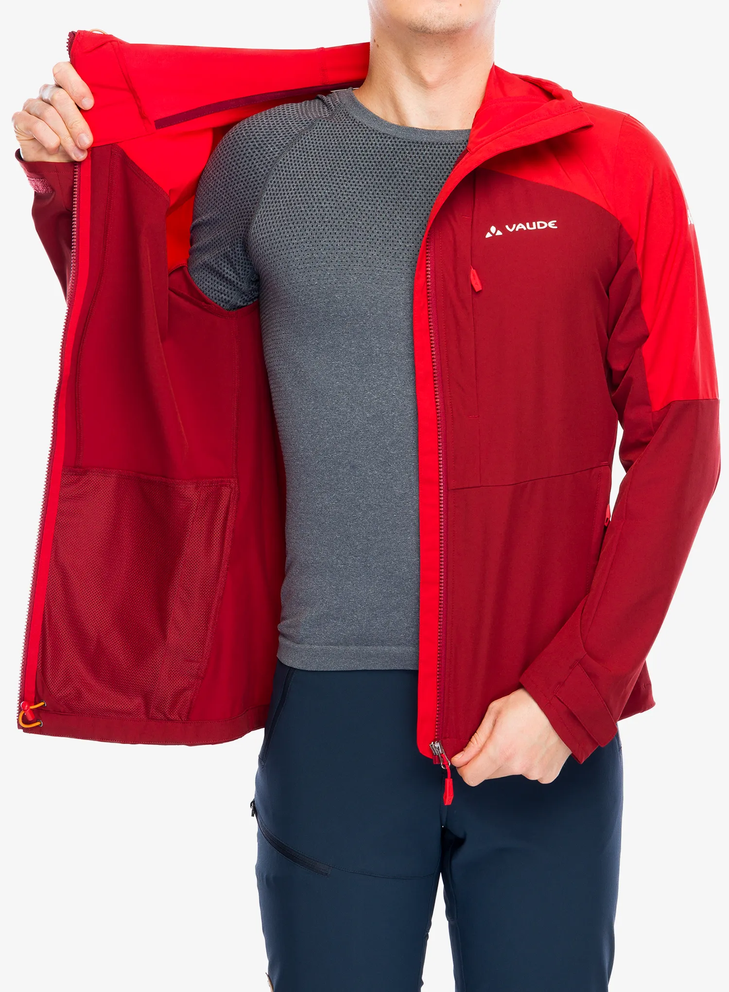 Softshellová bunda Vaude Elope Wind Jacket - carmine