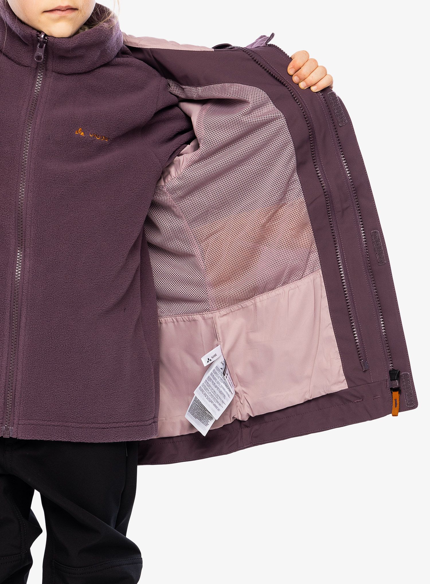 Dívčí bunda Vaude Kids Campfire 3in1 Jacket - blackberry/brown