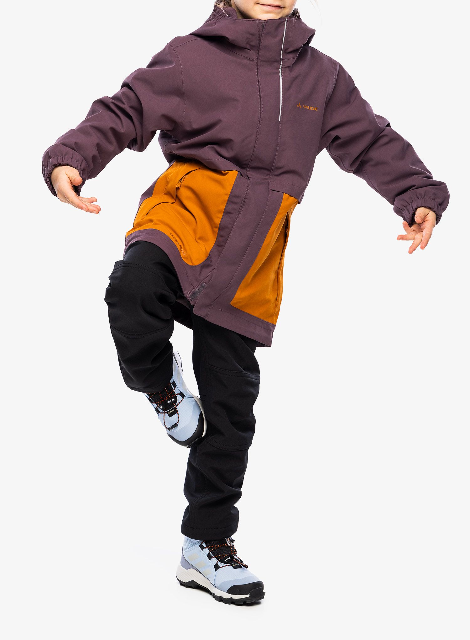 Dívčí bunda Vaude Kids Campfire 3in1 Jacket - blackberry/brown