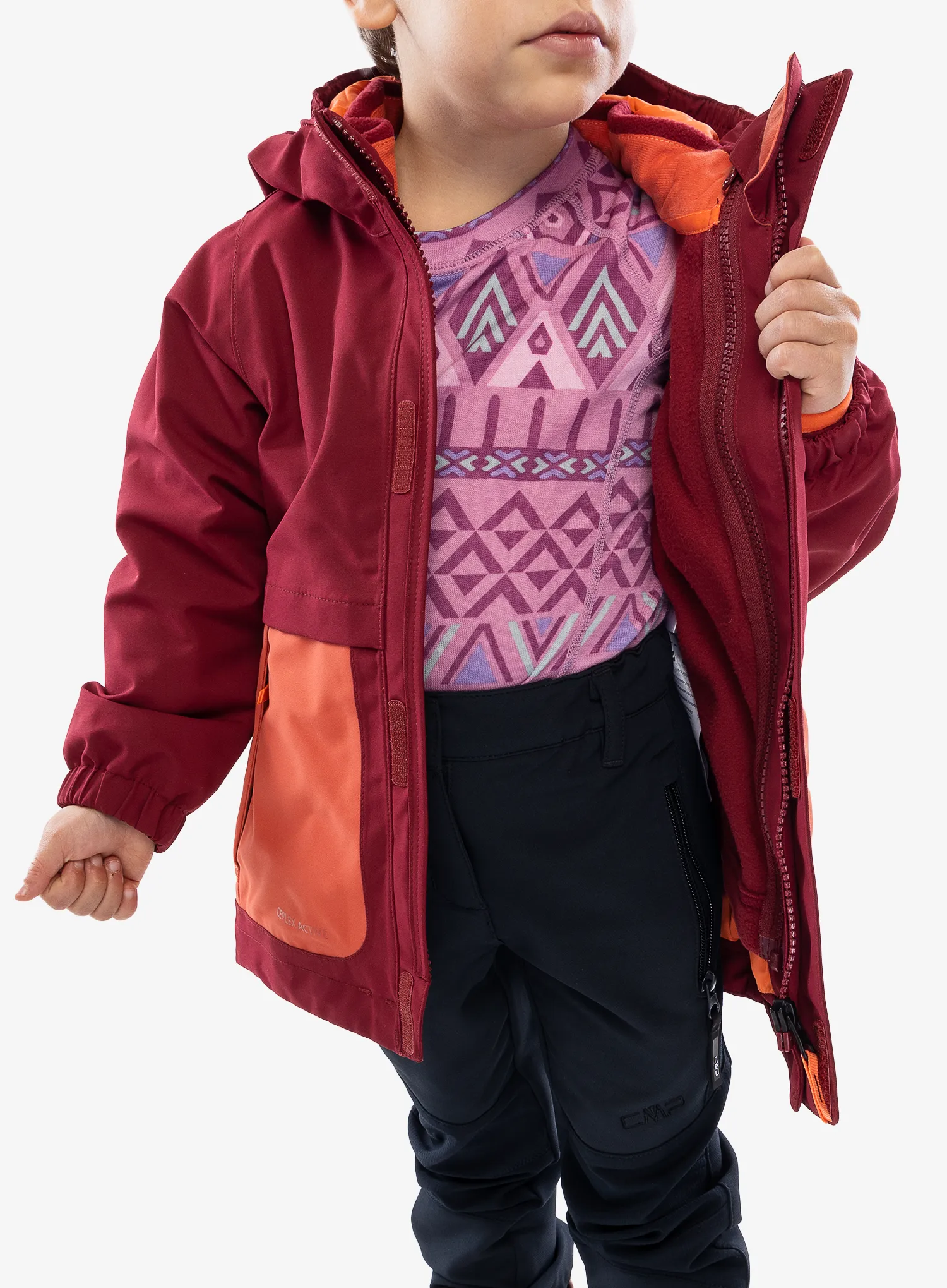 Dívčí bunda Vaude Kids Campfire 3in1 Jacket - salsa/orange