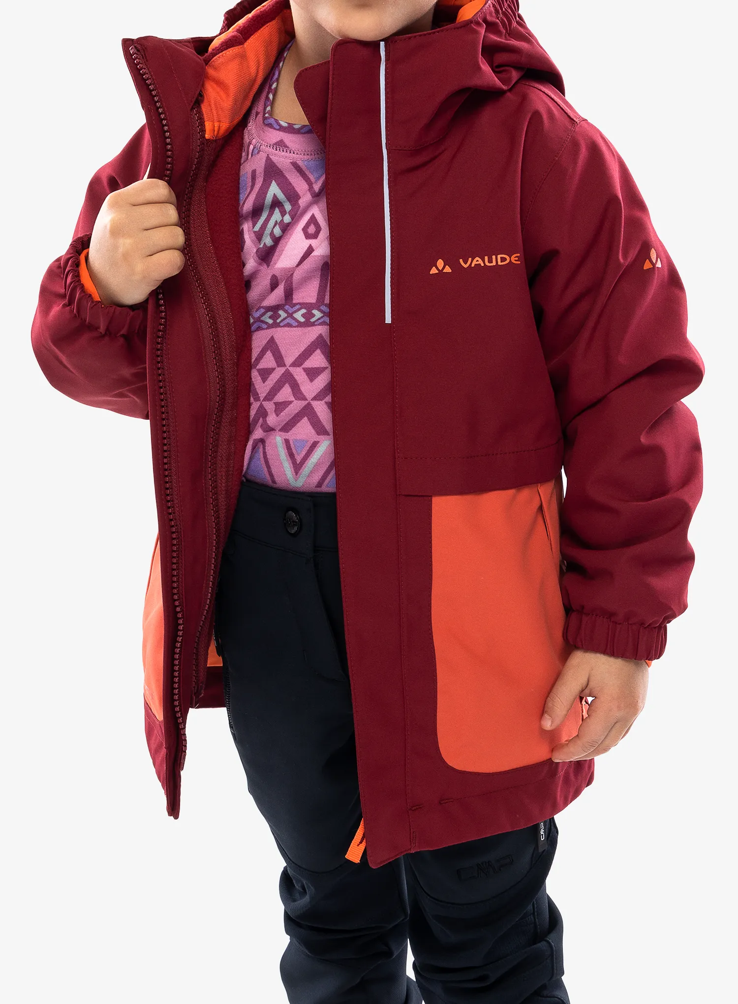 Dívčí bunda Vaude Kids Campfire 3in1 Jacket - salsa/orange