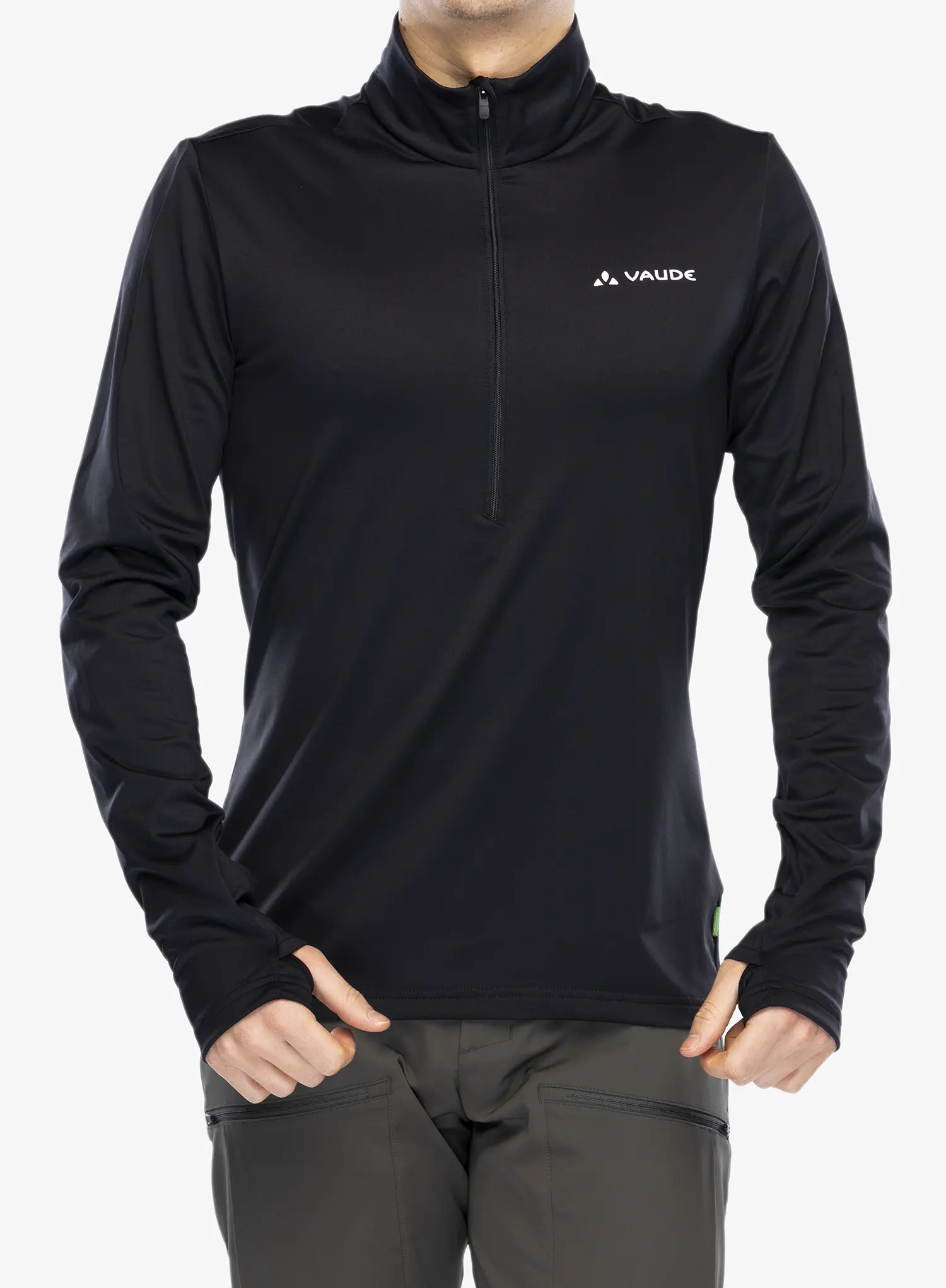 Fleece mikina Vaude Livigno Halfzip II - black