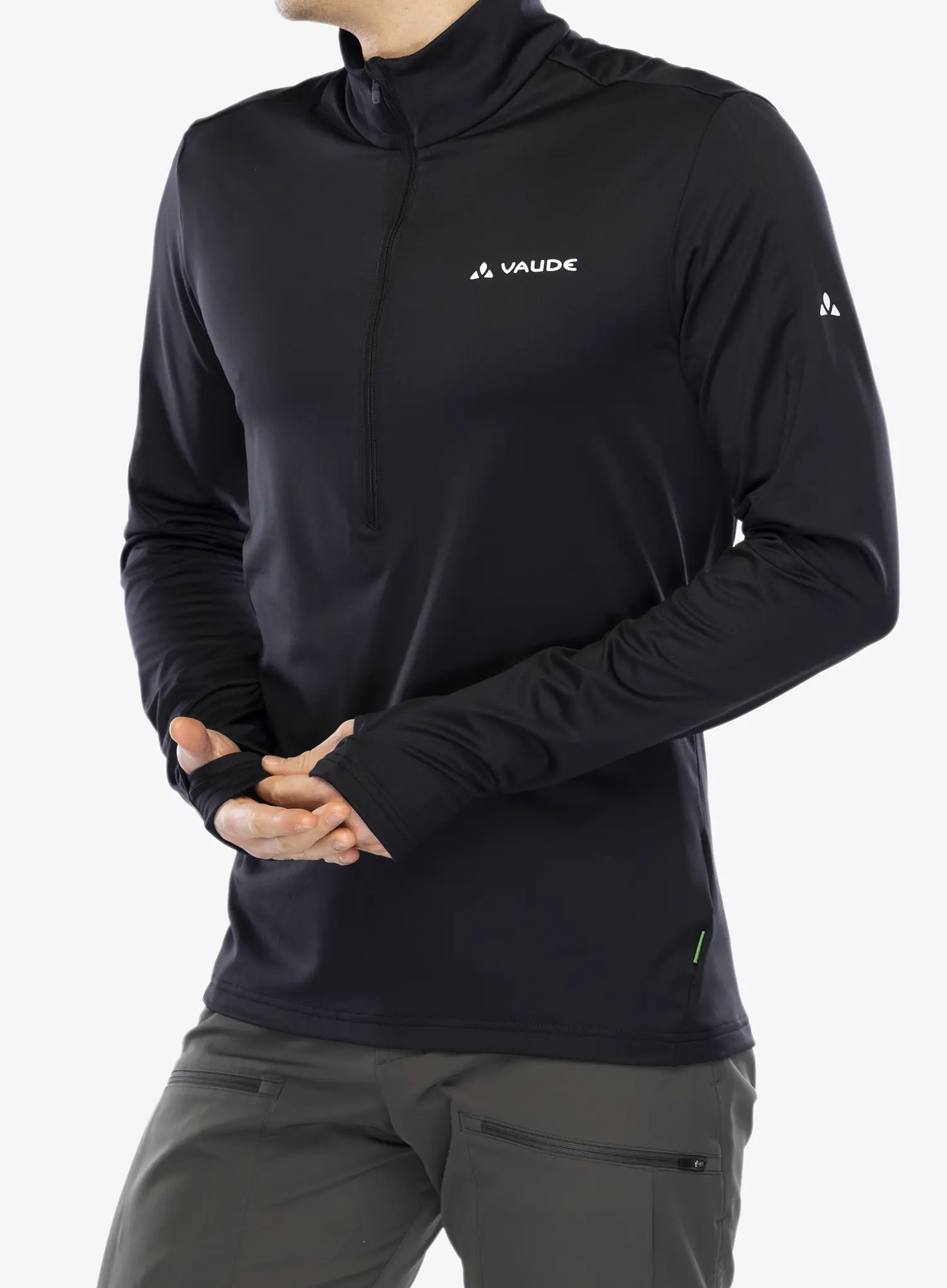 Fleece mikina Vaude Livigno Halfzip II - black