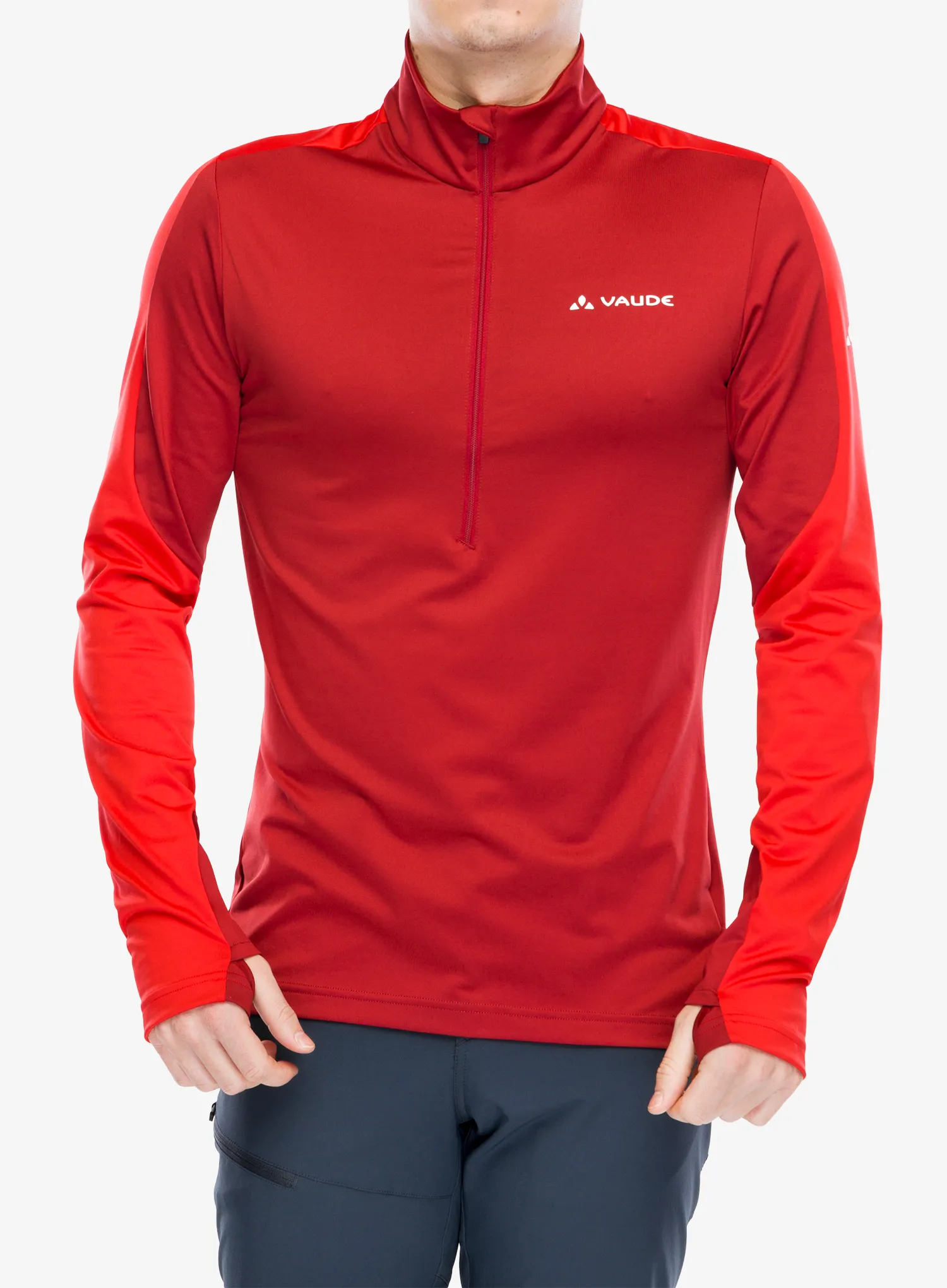 Fleece mikina Vaude Livigno Halfzip II - carmine