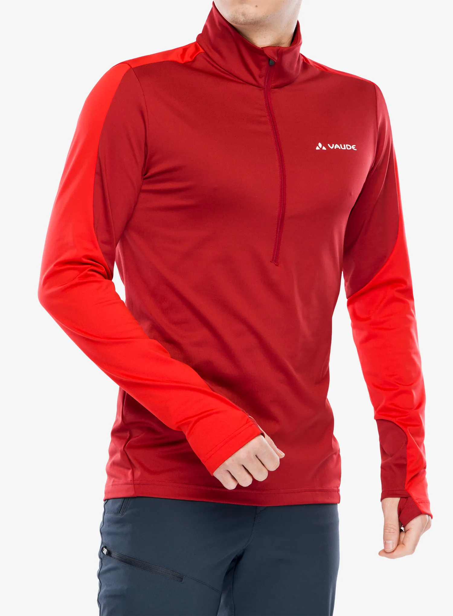 Fleece mikina Vaude Livigno Halfzip II - carmine