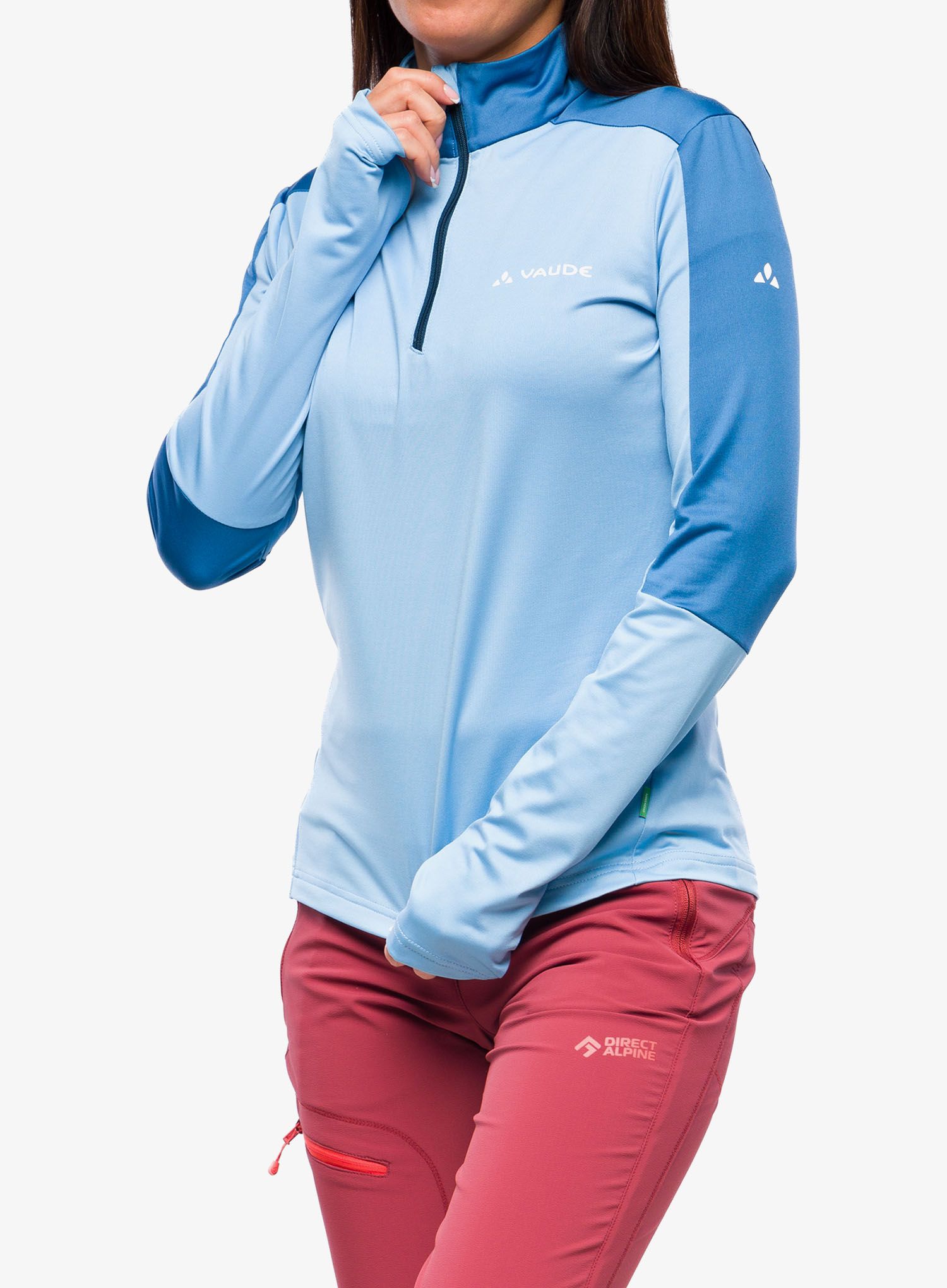 Fleece mikina dámská Vaude Livigno Halfzip II - pastel blue