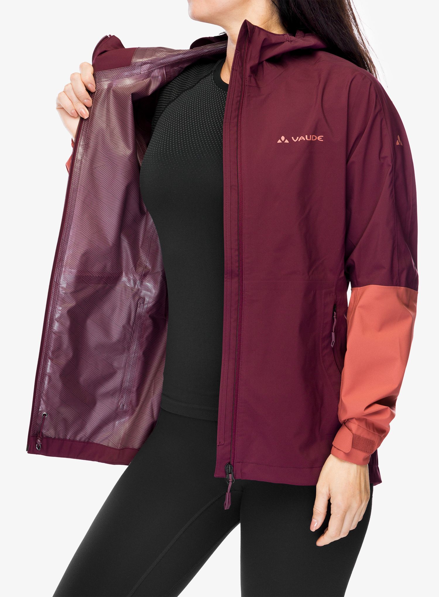 Dámská bunda do deště Vaude Moab Rain Jacket II - cassis uni