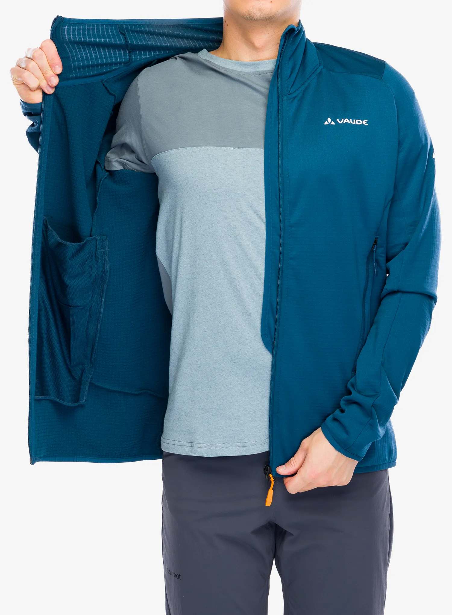 Fleecová bunda Vaude Monviso Fleece FZ Jacket II - baltic sea uni