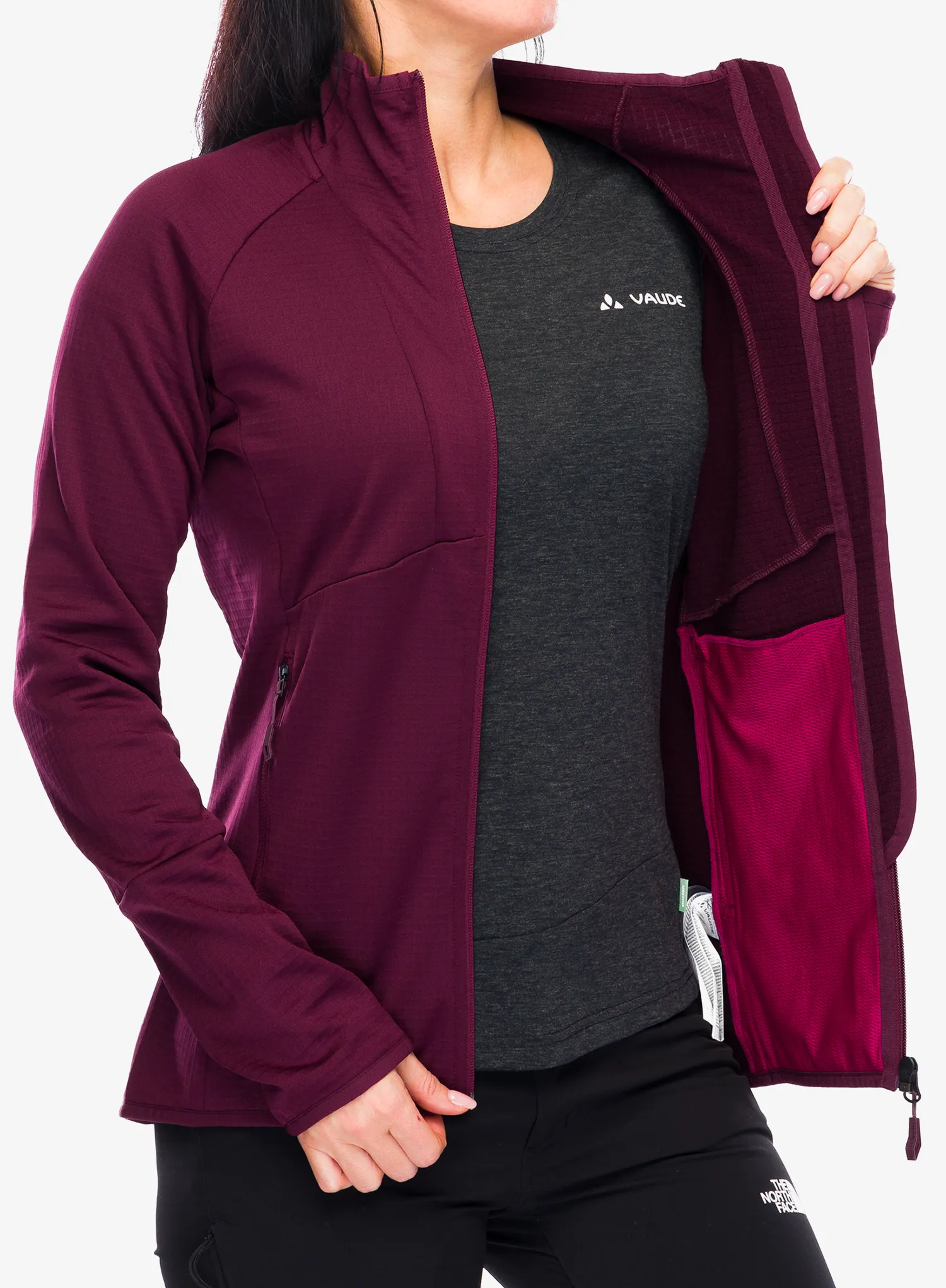 Fleecová mikina dámská Vaude Monviso Fleece FZ Jacket II - cassis
