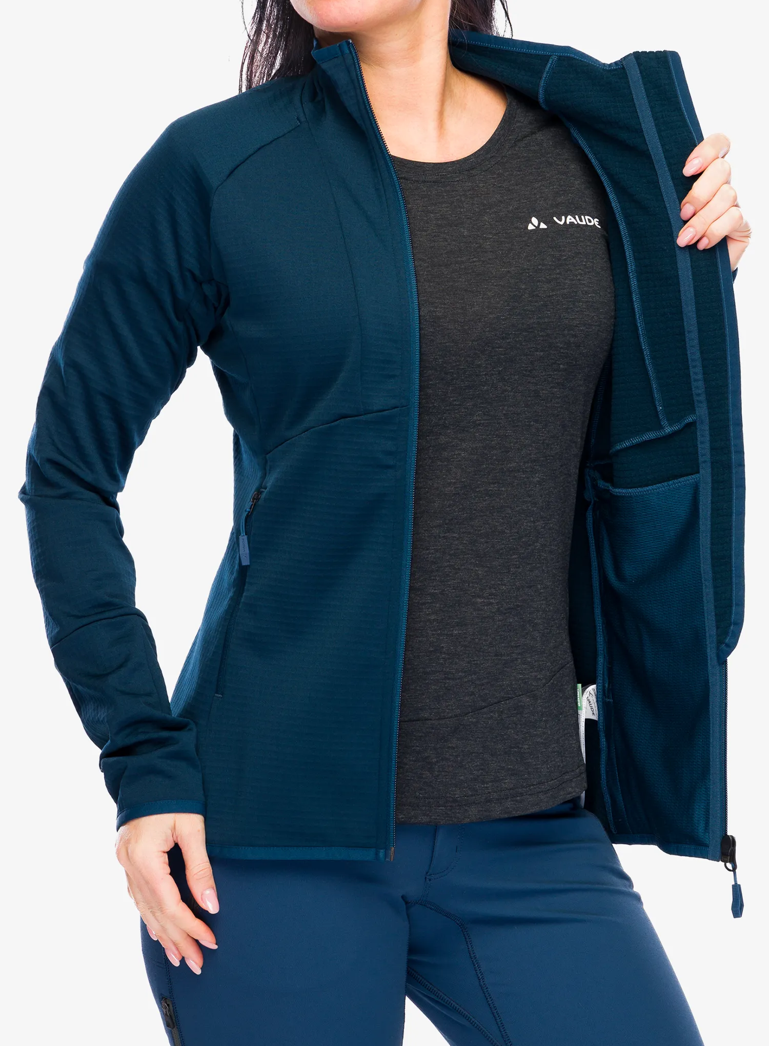 Fleecová mikina dámská Vaude Monviso Fleece FZ Jacket II - dark sea