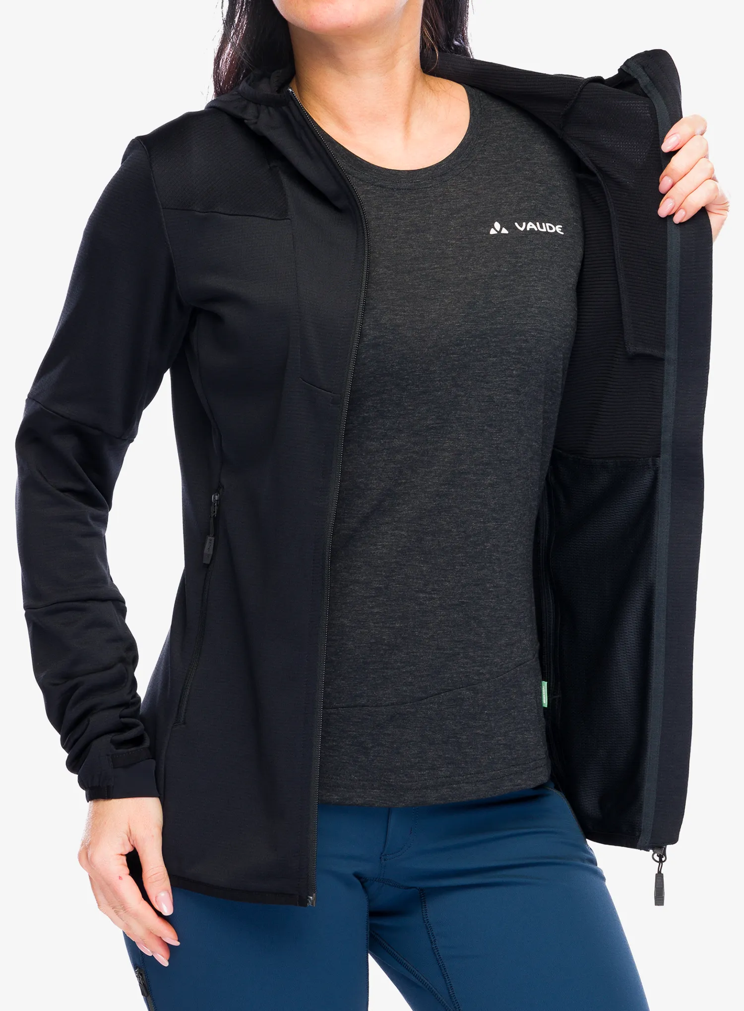 Fleece mikina dámská Vaude Monviso Fleece Jacket II - black