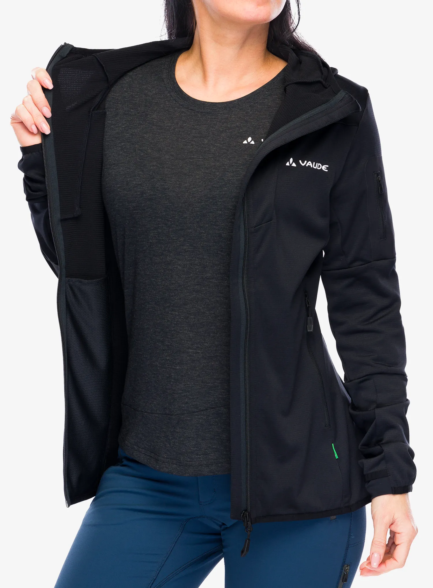 Fleece mikina dámská Vaude Monviso Fleece Jacket II - black