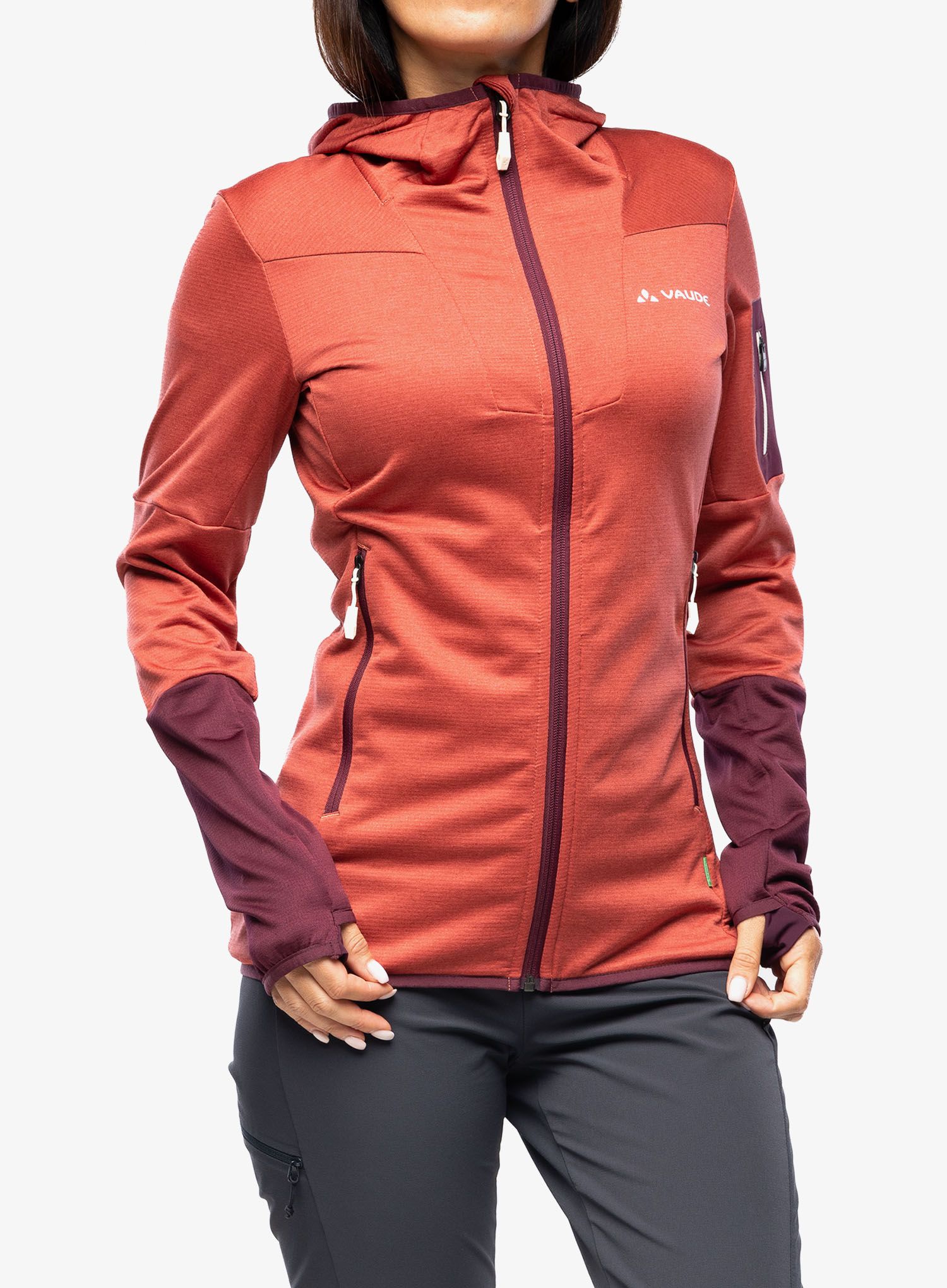 Fleece mikina dámská Vaude Monviso Fleece Jacket II - brick