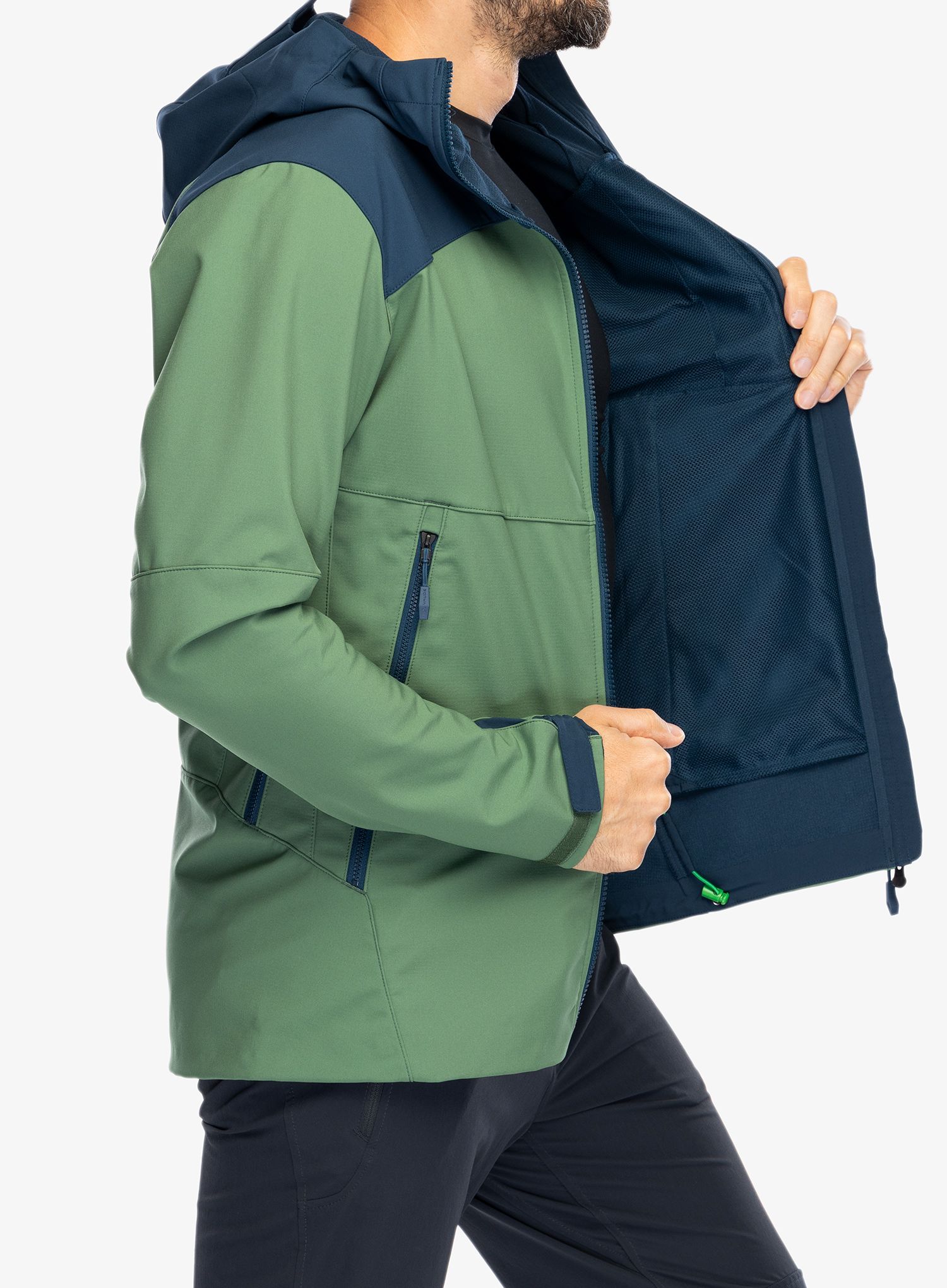 Softshellová bunda Vaude Roccia Softshell Jacket II - woodland/dark sea