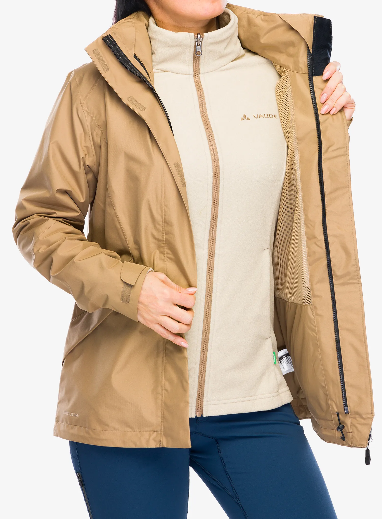 Dámská bunda Vaude Rosemoor 3in1 Jacket II - oat