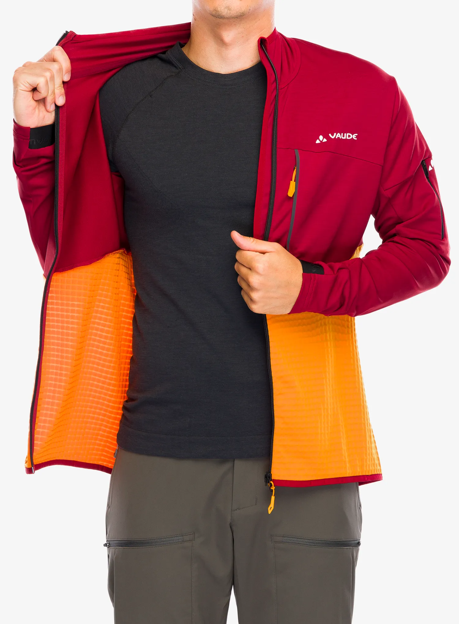 Fleece mikina Vaude Scopi Fleece Jacket - carmine