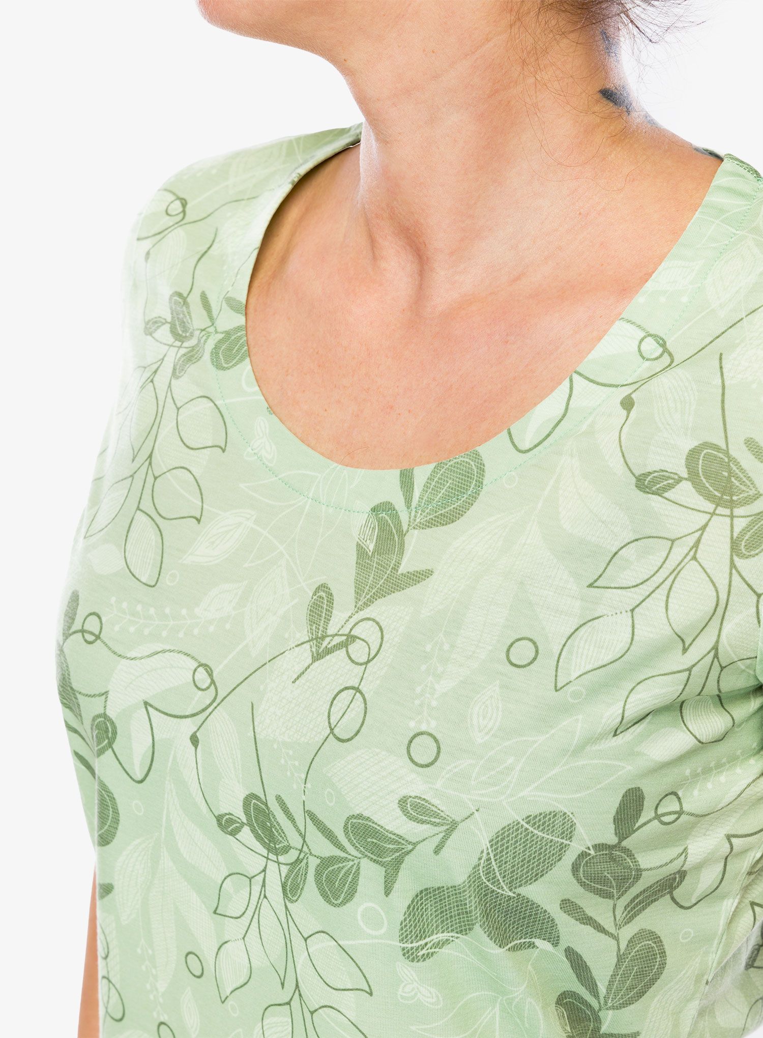 Dámské rychleschnoucí triko Vaude Skomer AOP T-Shirt - willow green