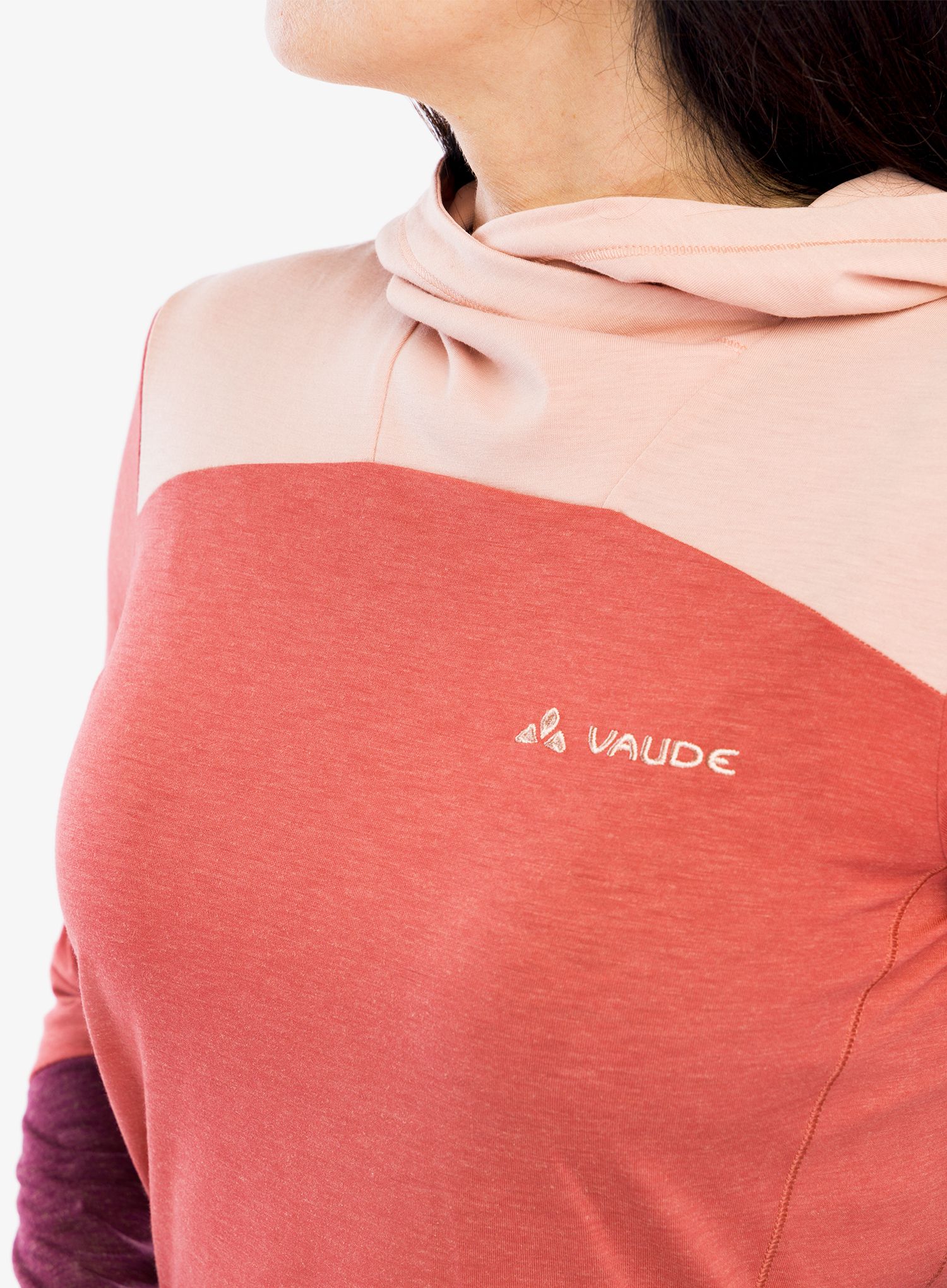 Dámská mikina s kapucí Vaude Tremalzo LS Shirt - brick