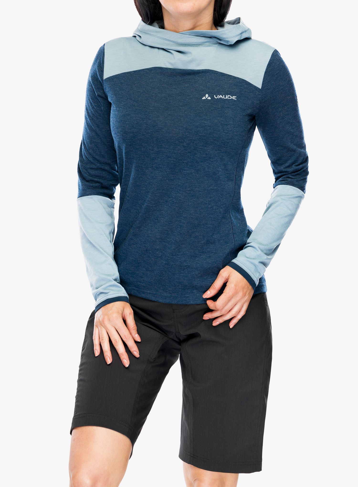 Dámská mikina s kapucí Vaude Tremalzo LS Shirt - dark sea
