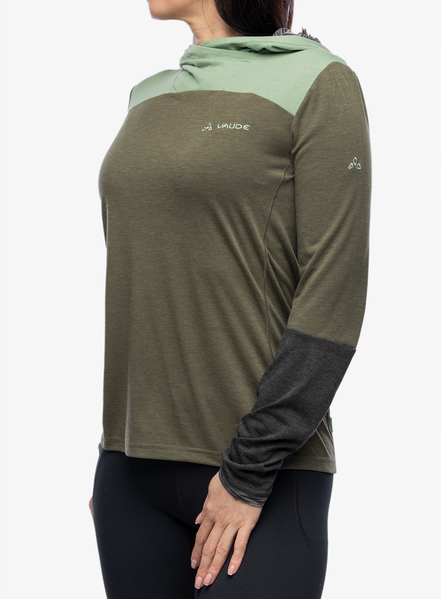 Dámská mikina s kapucí Vaude Tremalzo LS Shirt - khaki