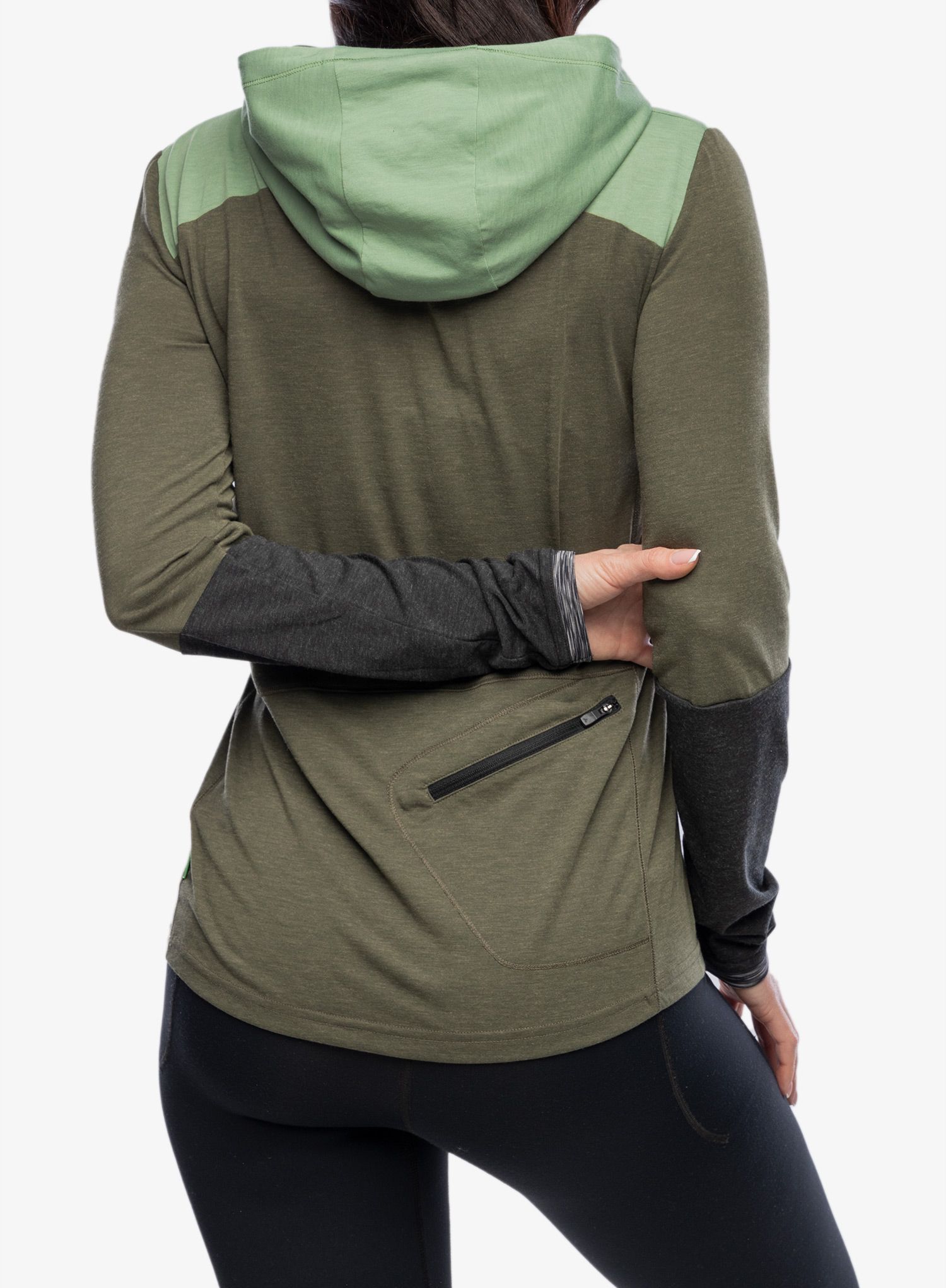 Dámská mikina s kapucí Vaude Tremalzo LS Shirt - khaki