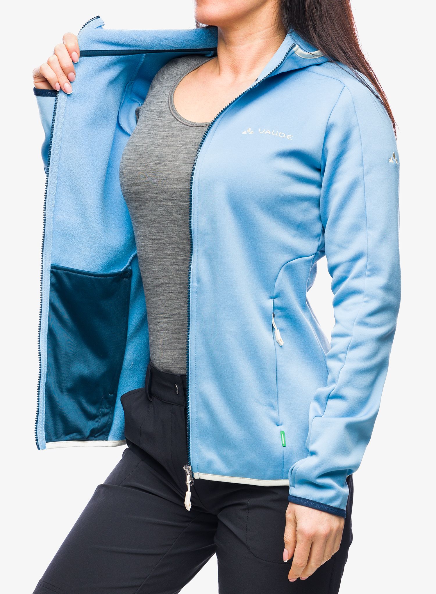 Fleecová mikina dámská Vaude Valsorda Fleece Hoody - pastel blue