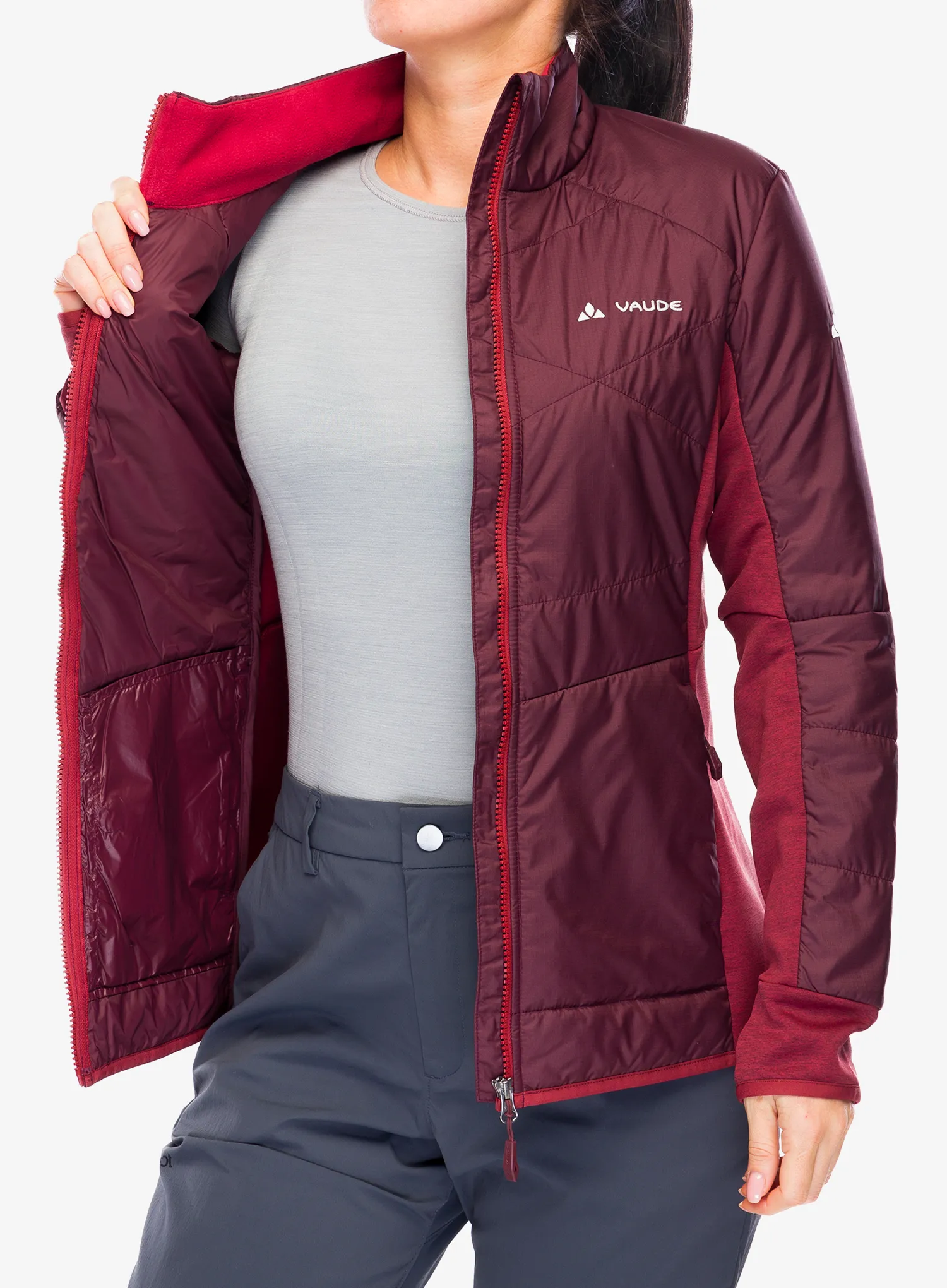 Hybridní bunda dámská Vaude Valsorda Hybrid Jacket - dark oak