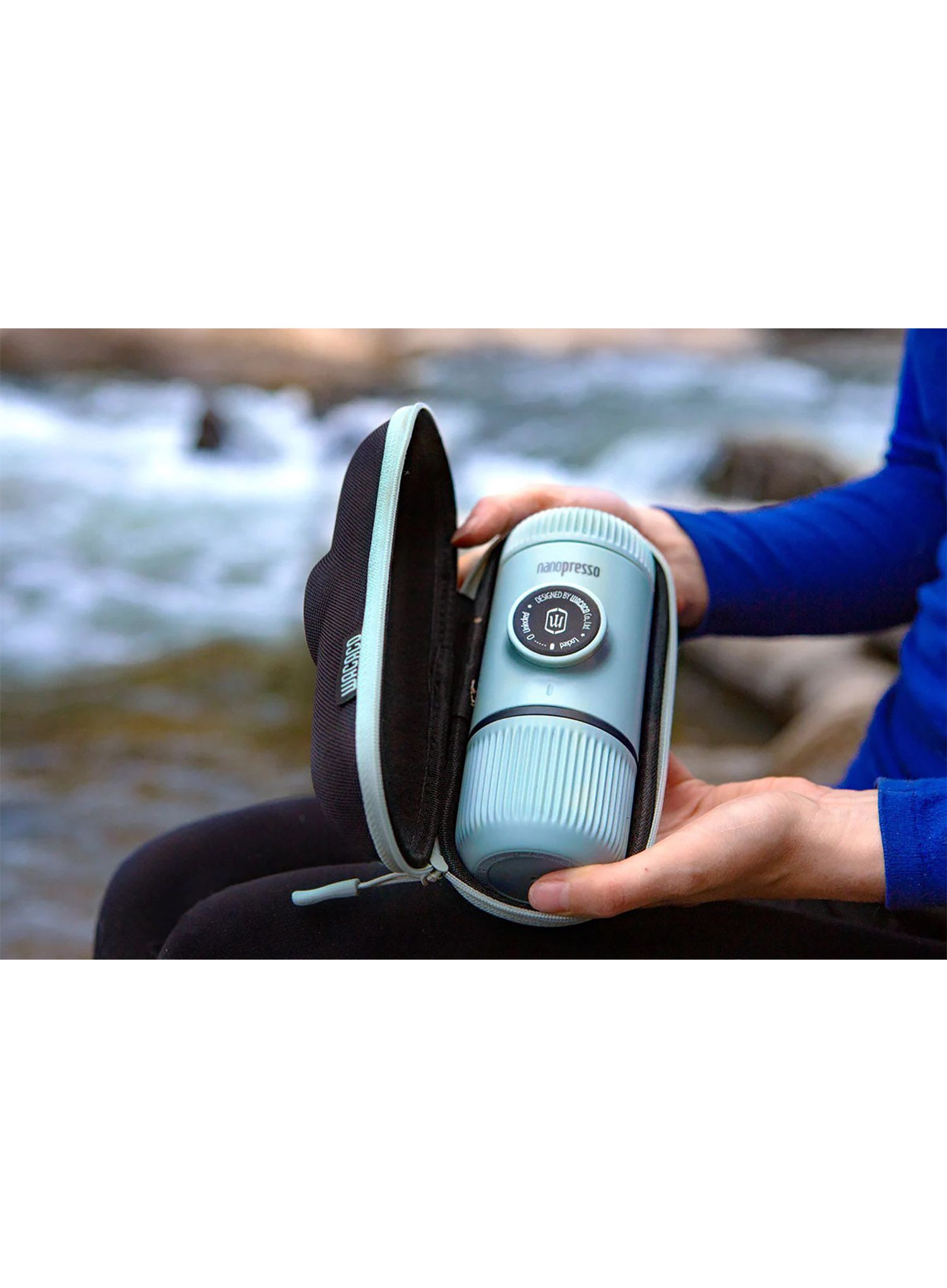 Kávovar Wacaco Nanopresso Elements + pouzdro - arctic blue