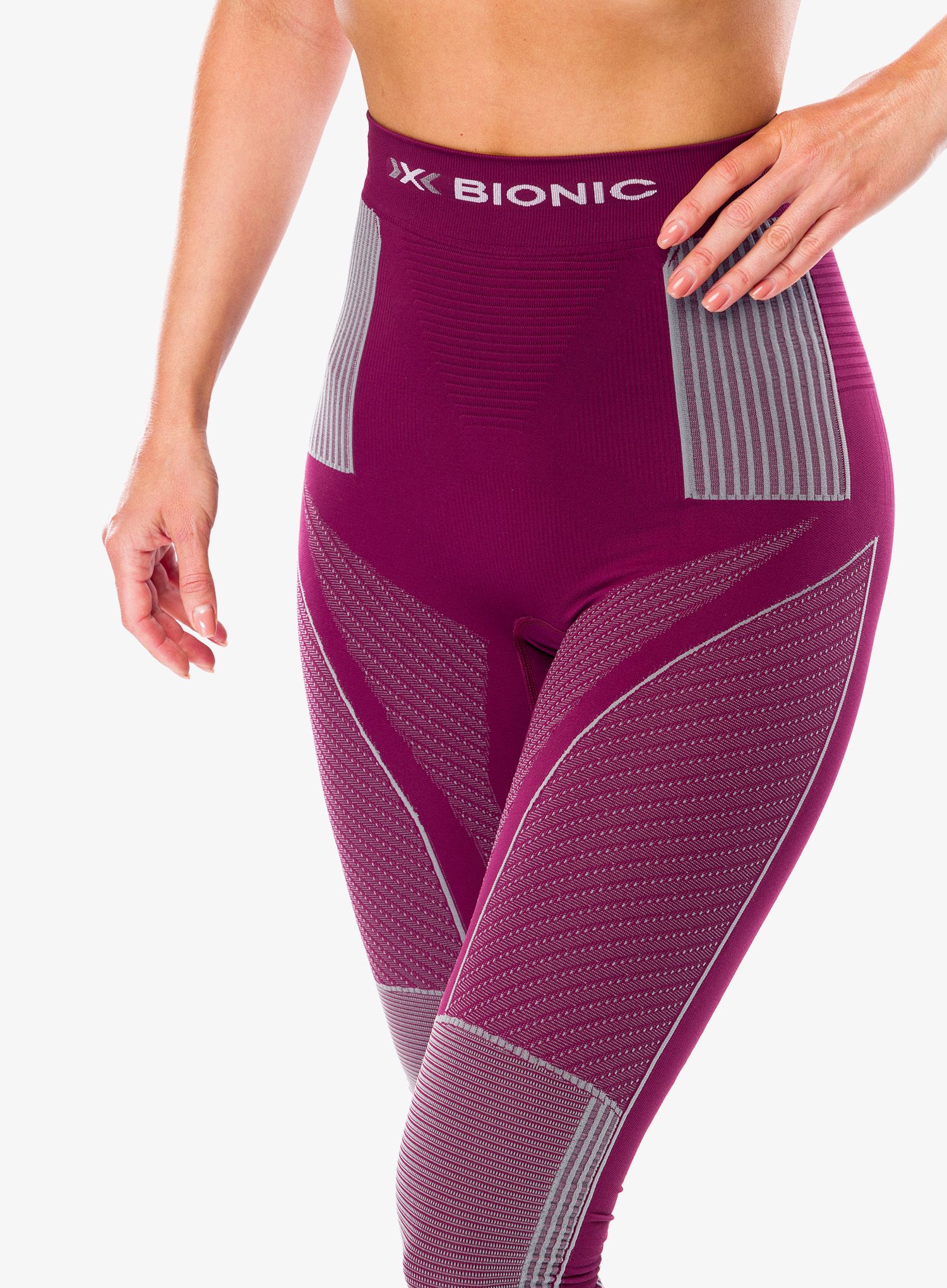 Dámské legíny X-Bionic Energy Accumulator 4.0 Pants - plum/pearl grey