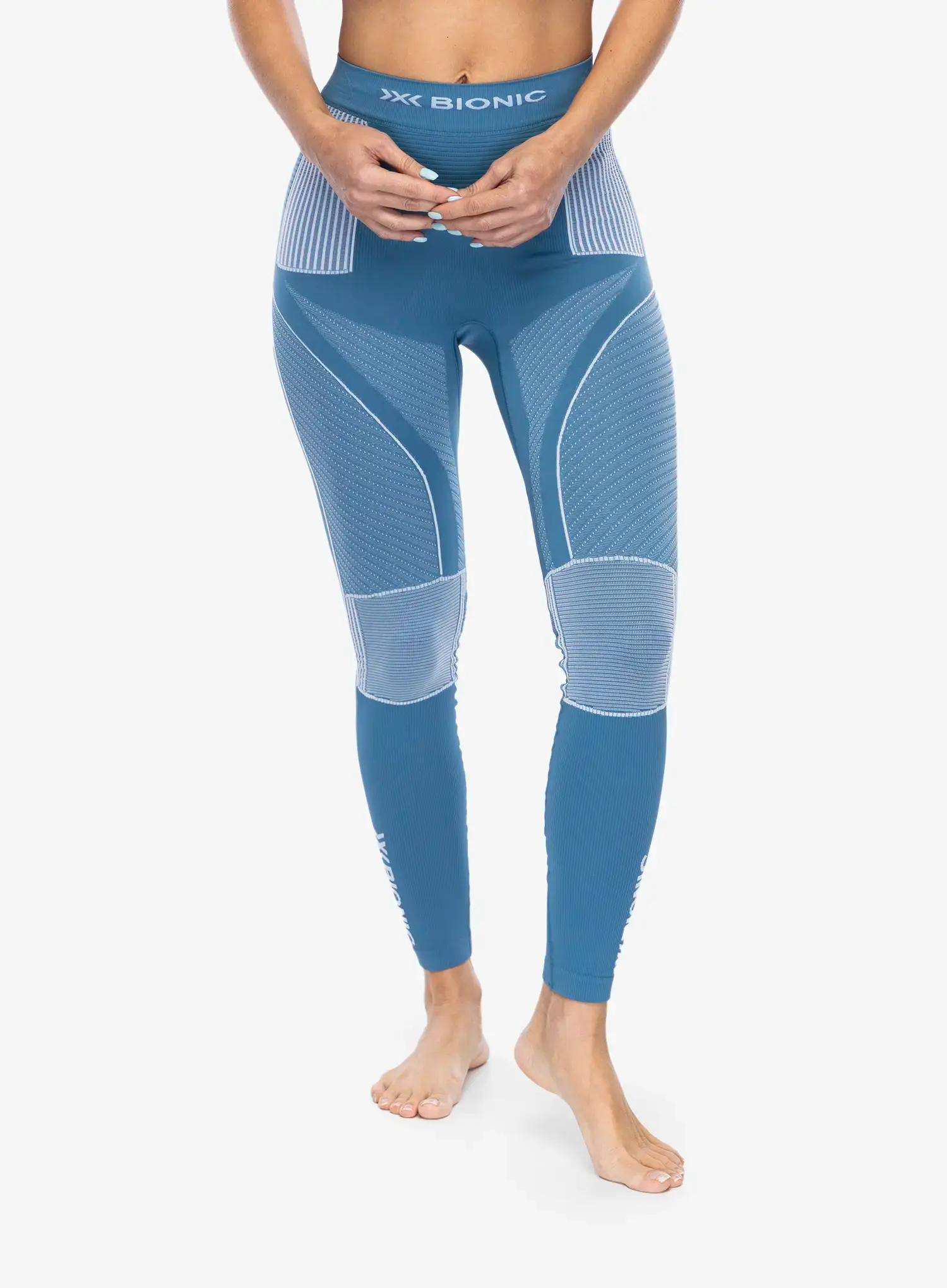 Termolegíny dámské X-Bionic Energy Accumulator 4.0 Pants - mineral blue/arctic white