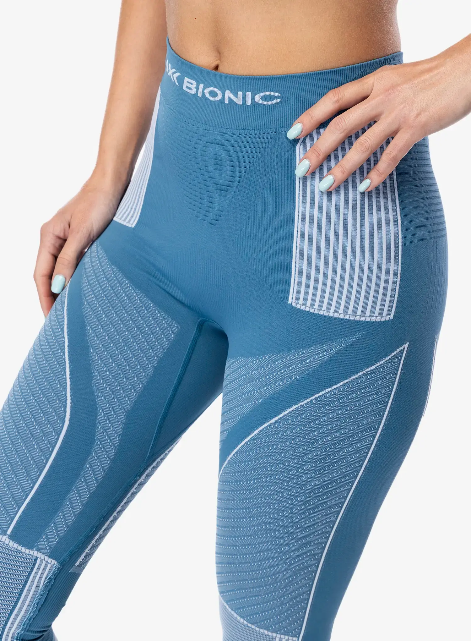 Termolegíny dámské X-Bionic Energy Accumulator 4.0 Pants - mineral blue/arctic white