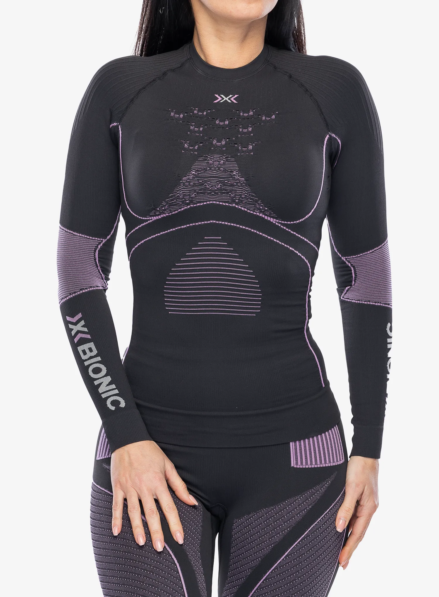 Dámská mikina X-Bionic Energy Accumulator 4.0 Shirt - charcoal/magnolia