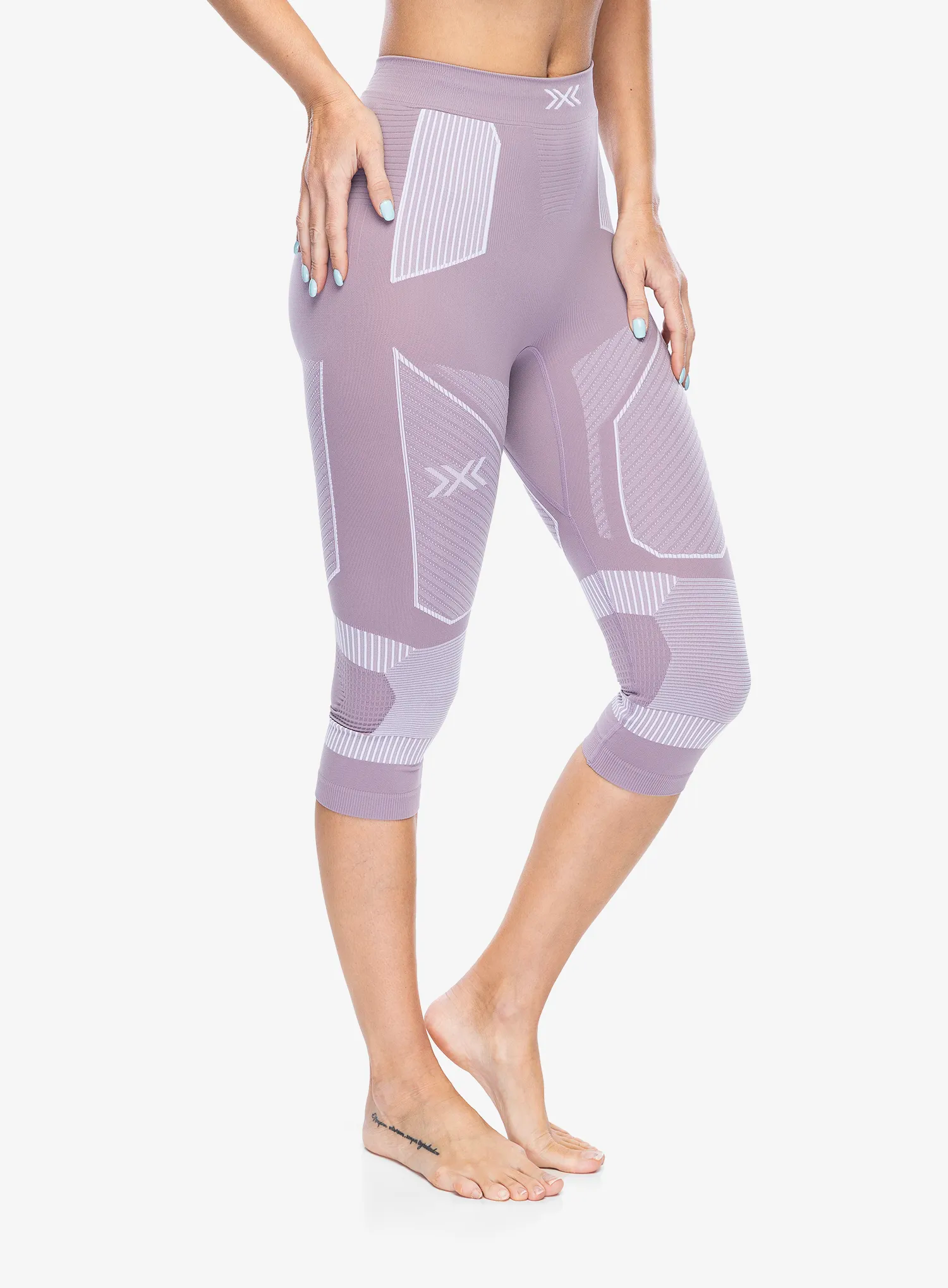 Termolegíny dámské X-Bionic Energy Accumulator Light Pants 3/4 - lavender/arctic white
