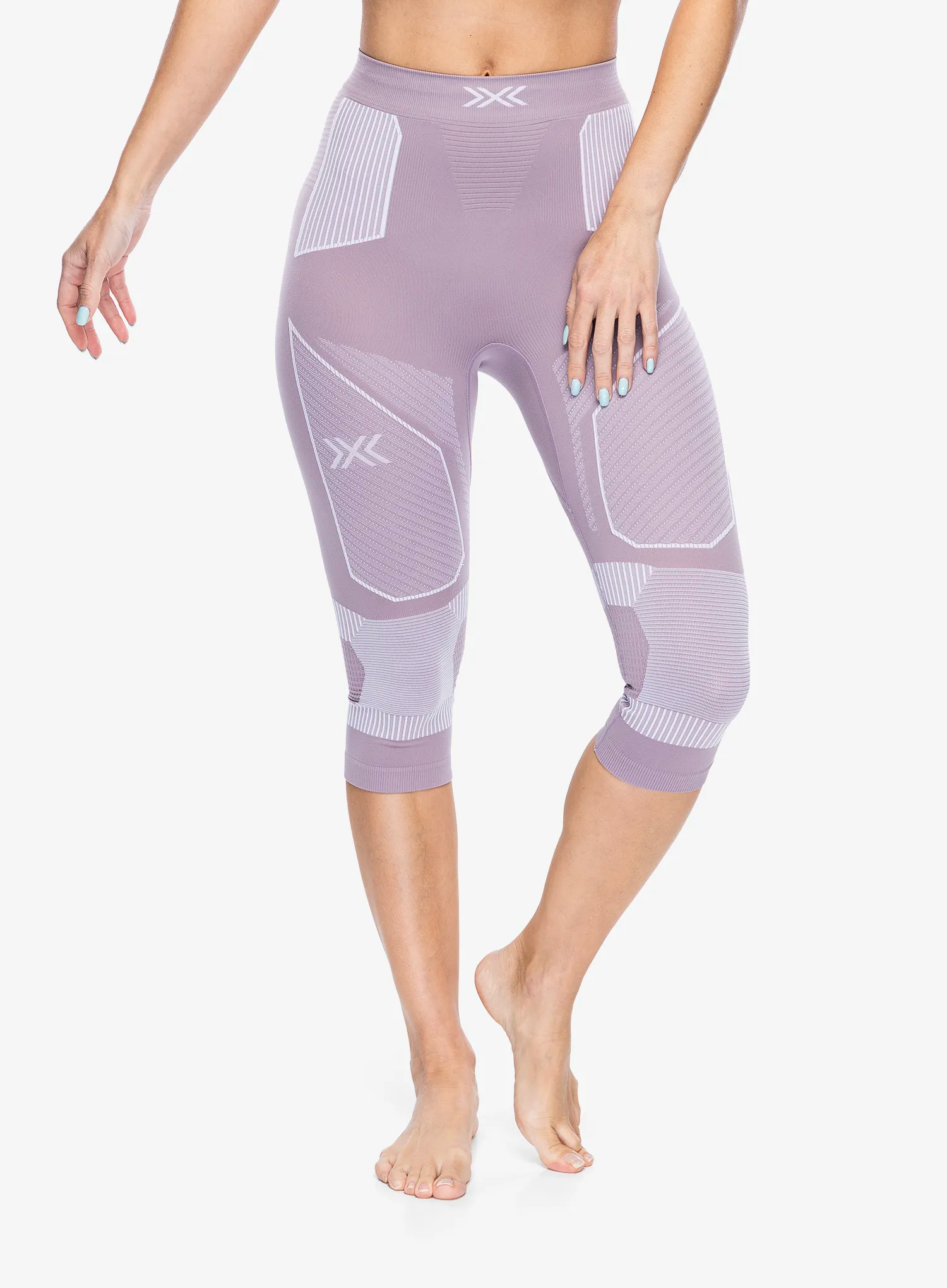 Termolegíny dámské X-Bionic Energy Accumulator Light Pants 3/4 - lavender/arctic white