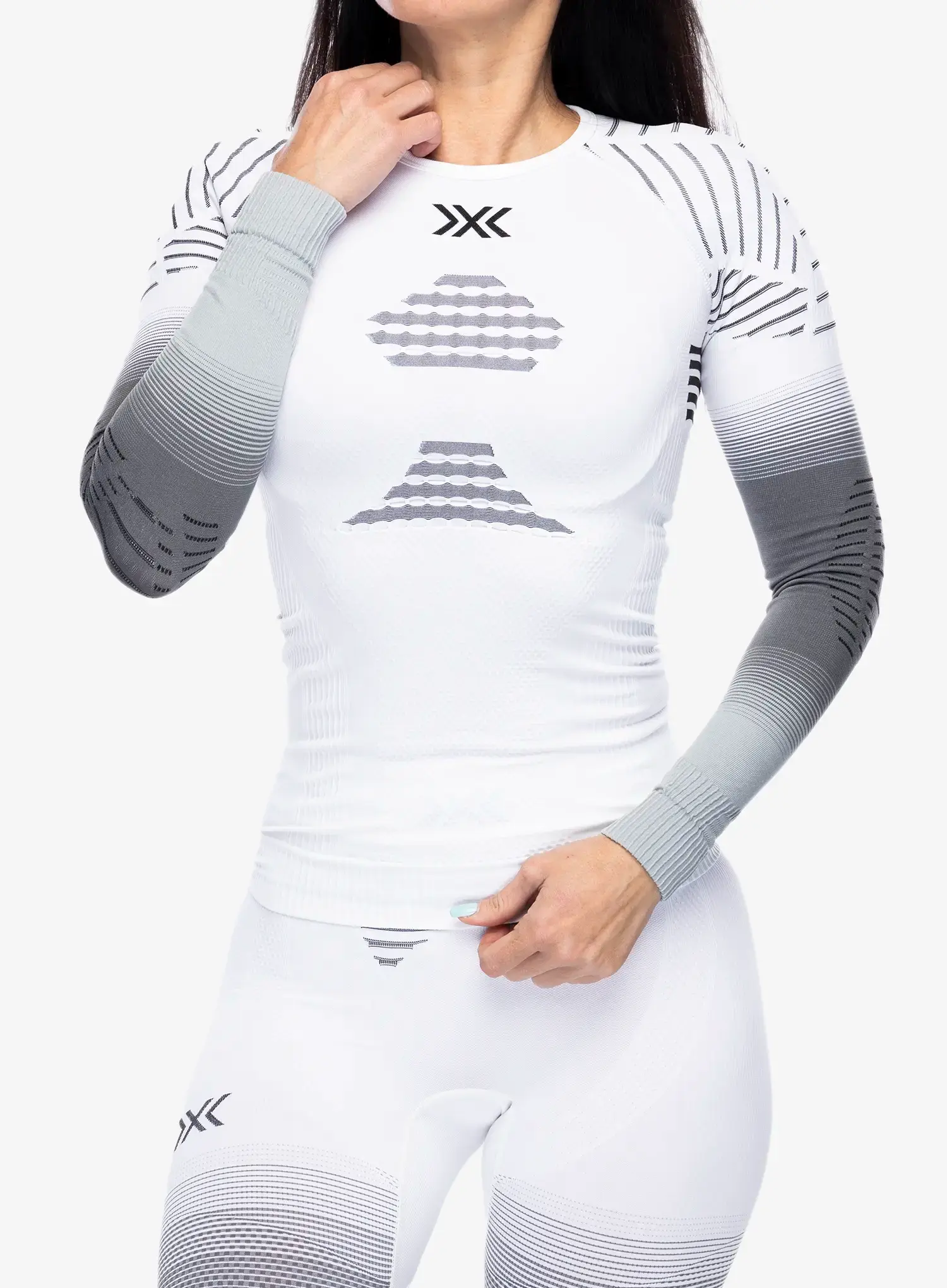 Dámská funkční mikina X-Bionic Invent Fx Shirt LS - x white/grey/light grey