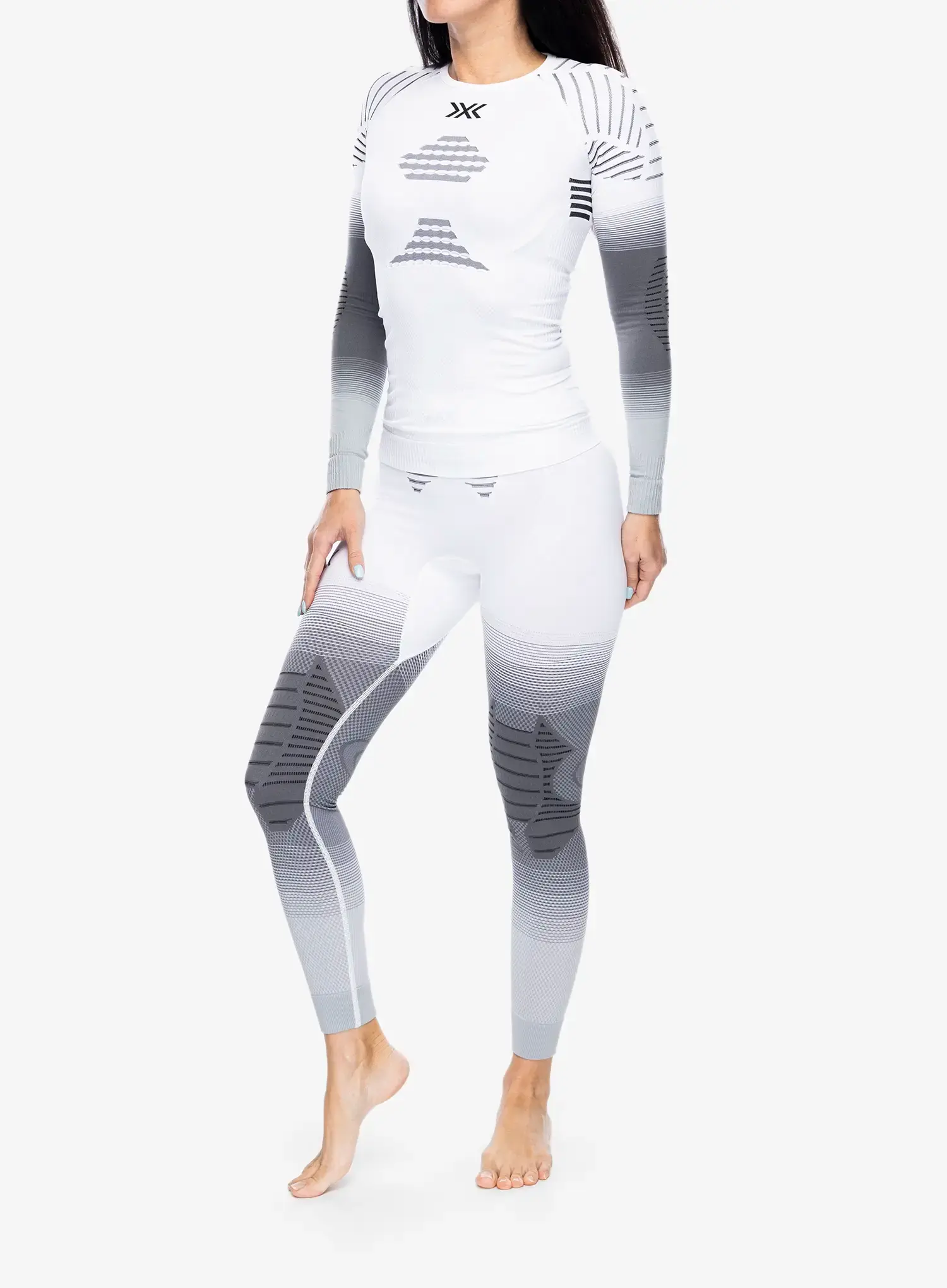 Dámská funkční mikina X-Bionic Invent Fx Shirt LS - x white/grey/light grey