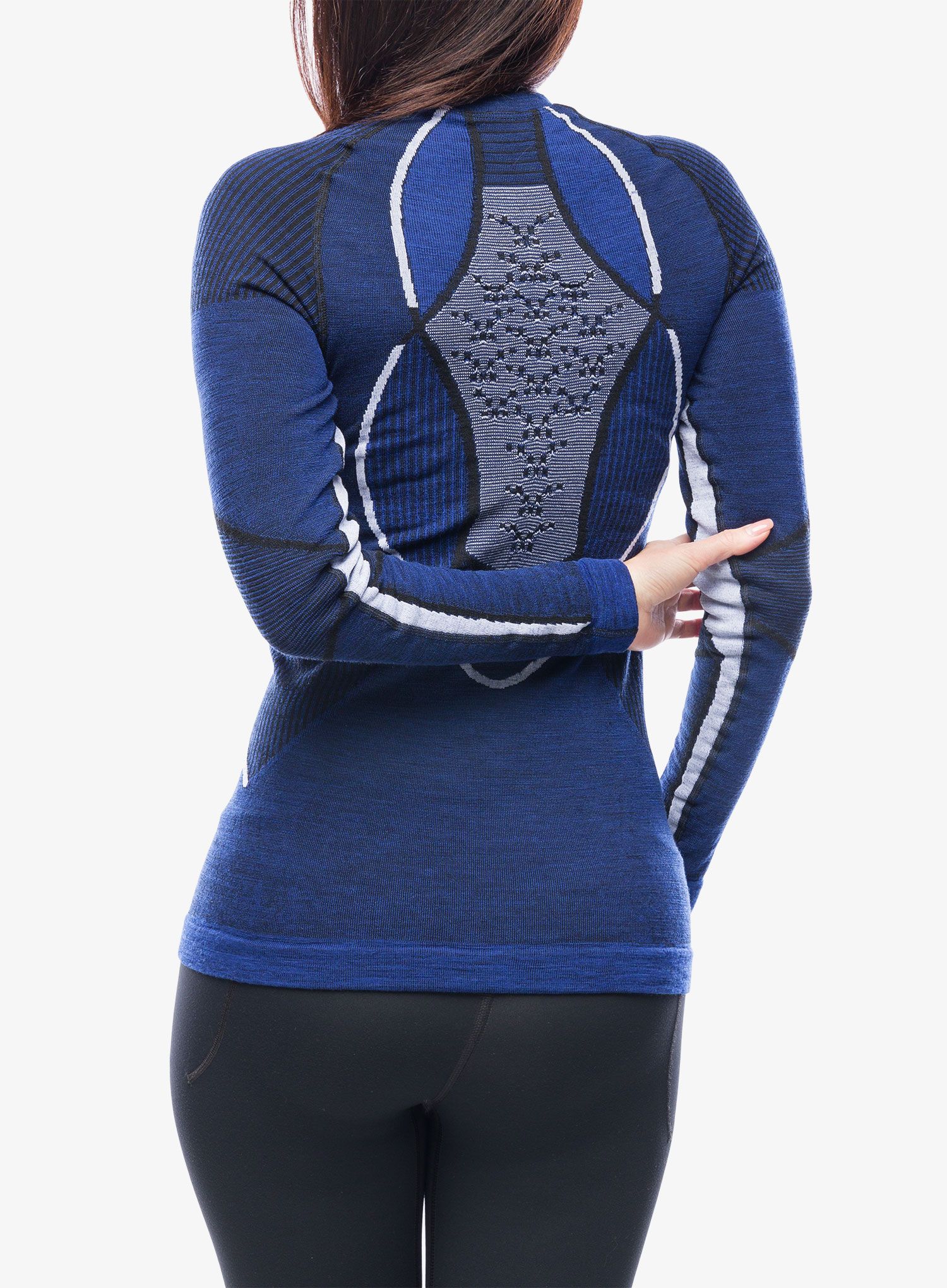 Dámská funkční mikina X-Bionic Merino Shirt LG SL - dark ocean/arctic white