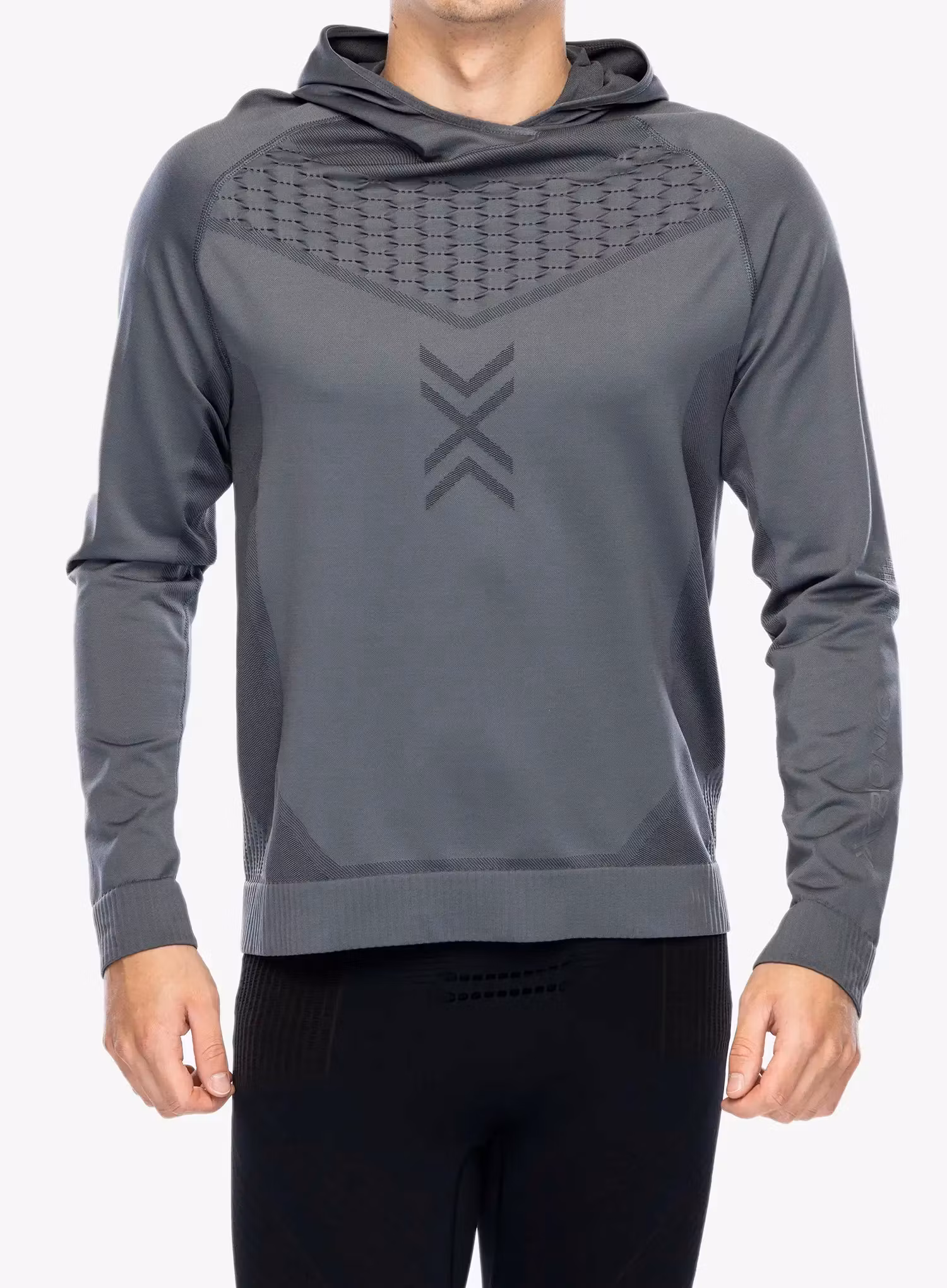 Mikina s kapucí X-Bionic X-Ential Hoody LS - rhino grey