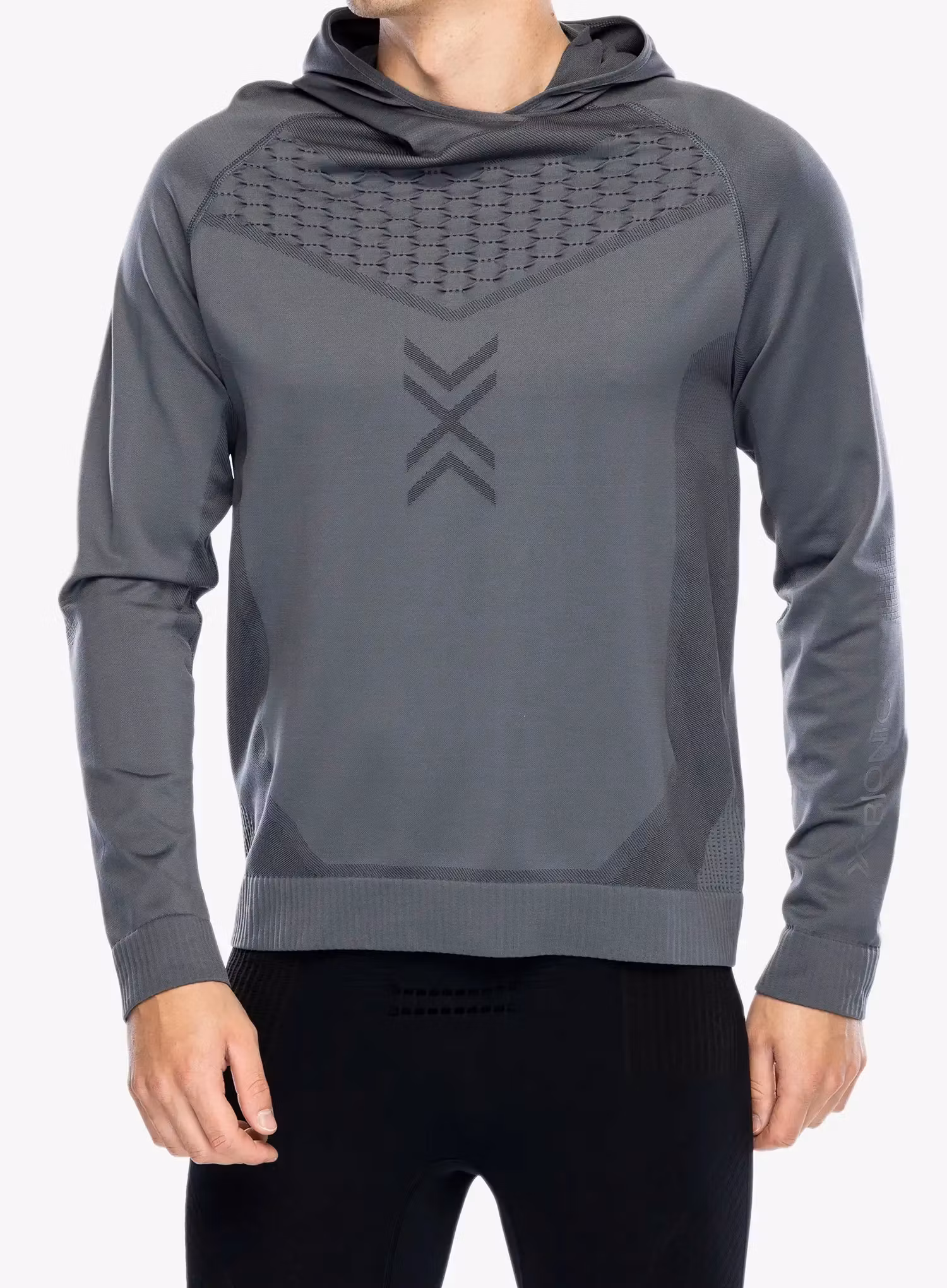 Mikina s kapucí X-Bionic X-Ential Hoody LS - rhino grey