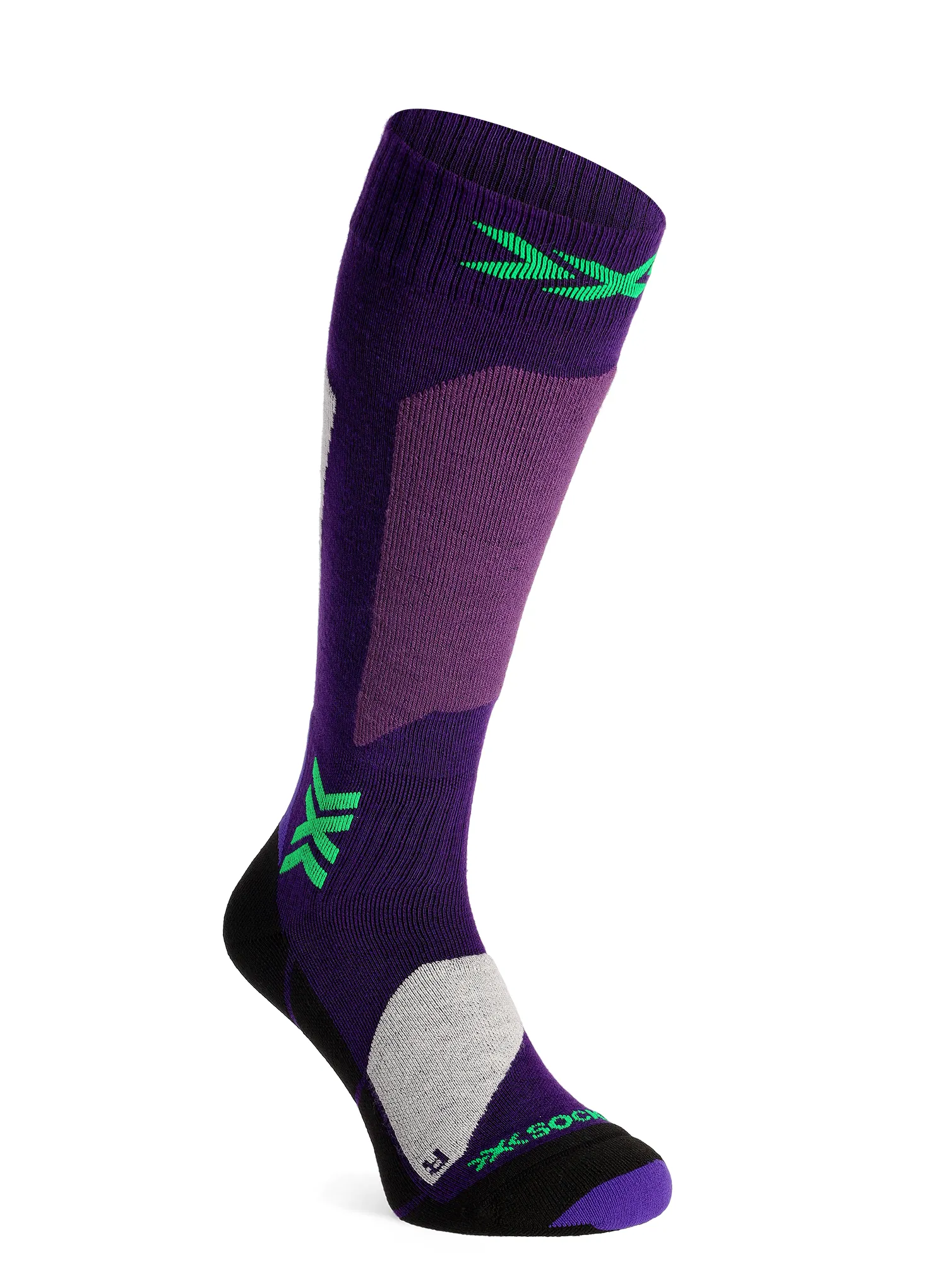Lyžařské ponožky X-Socks Ski Discover OTC - deep purple/light sand