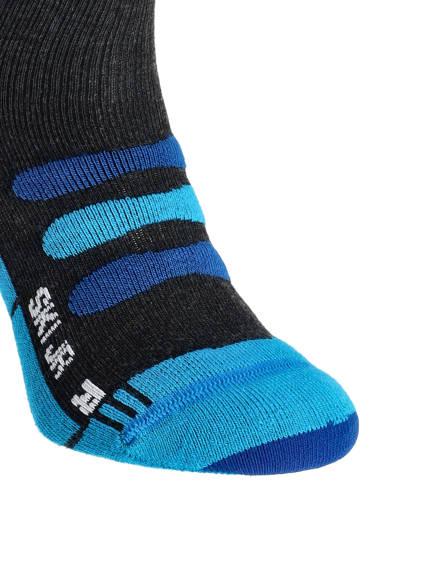 Lyžařské ponožky X-Socks Ski JR 4.0 - anthracite melange/electric blue