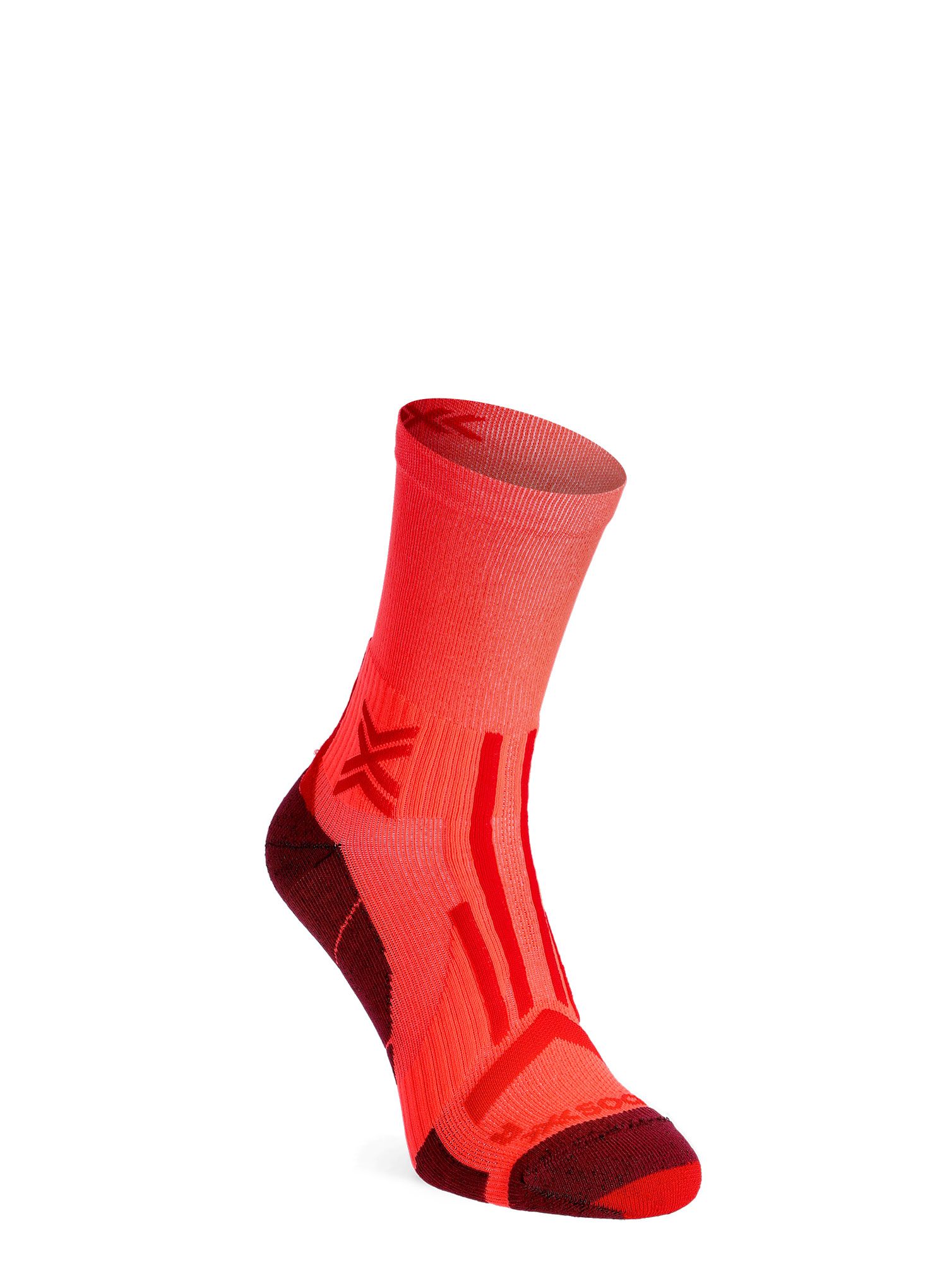 Běžecké ponožky X-Socks Trailrun Perform Crew - fluo red/namib red