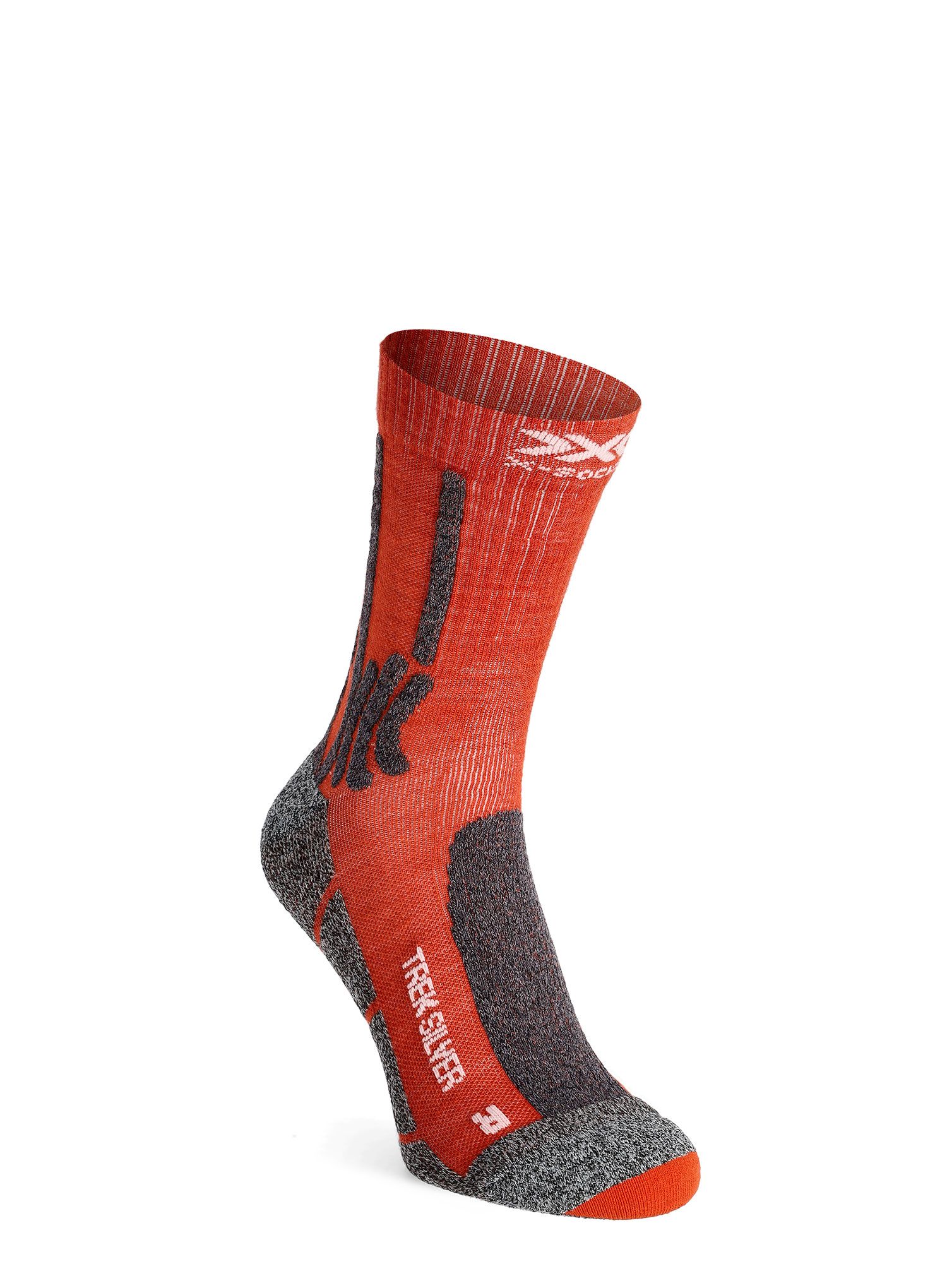 Trekové ponožky X-Socks Trek Silver - crimson red/dolomite grey