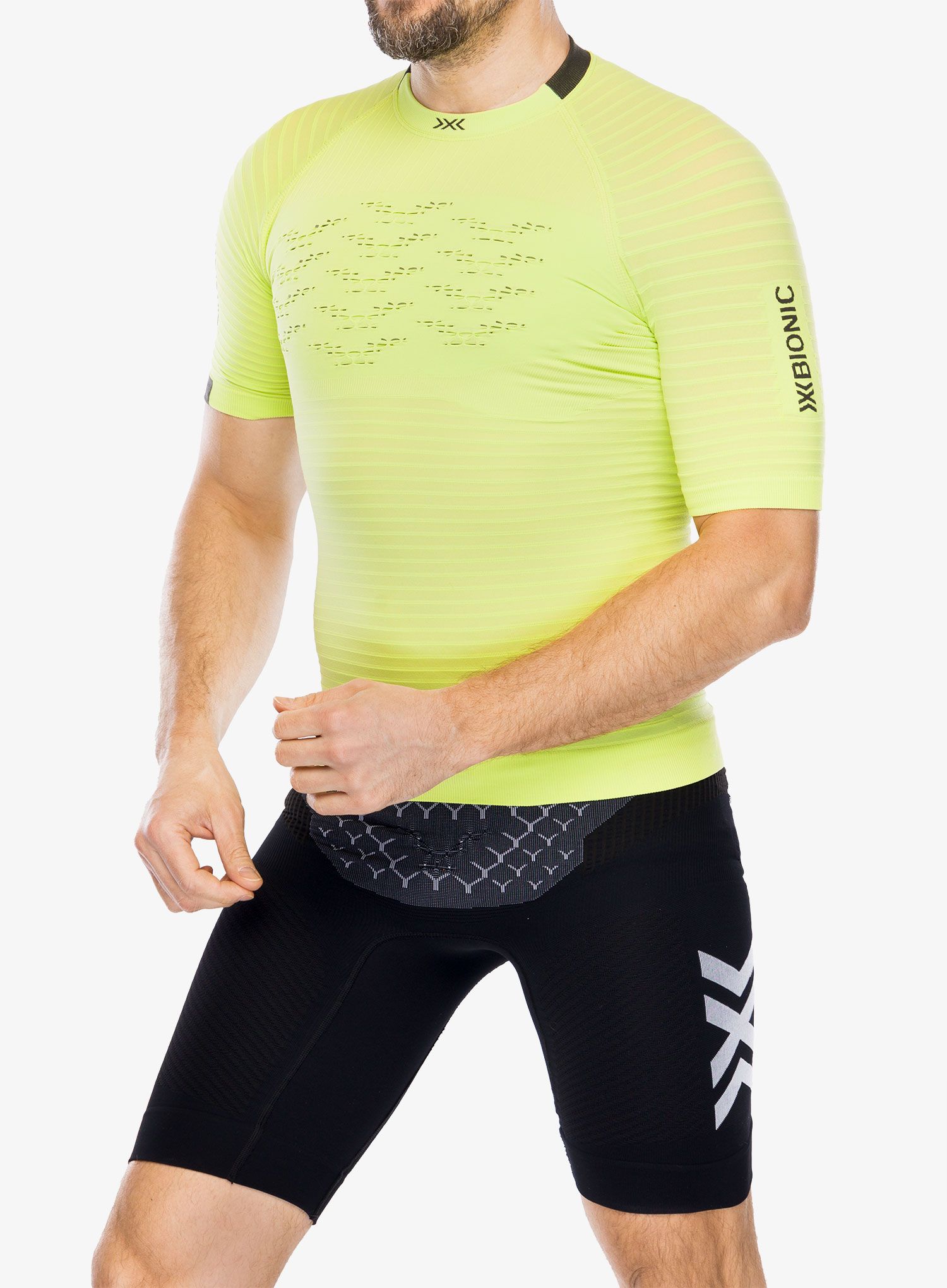 Běžecké tričko X-bionic Effektor 4D Running Shirt SH SL - effektor green/opal black