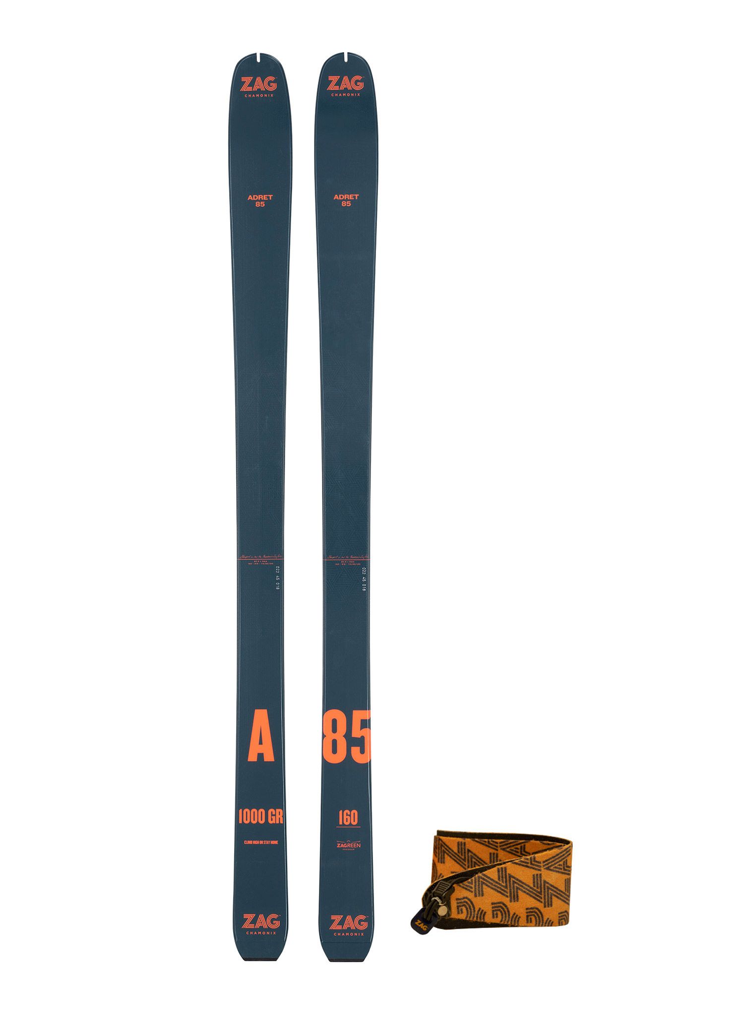 Skialpový set ZAG Adret 85 Lady- grey/orange + stoupací pásy