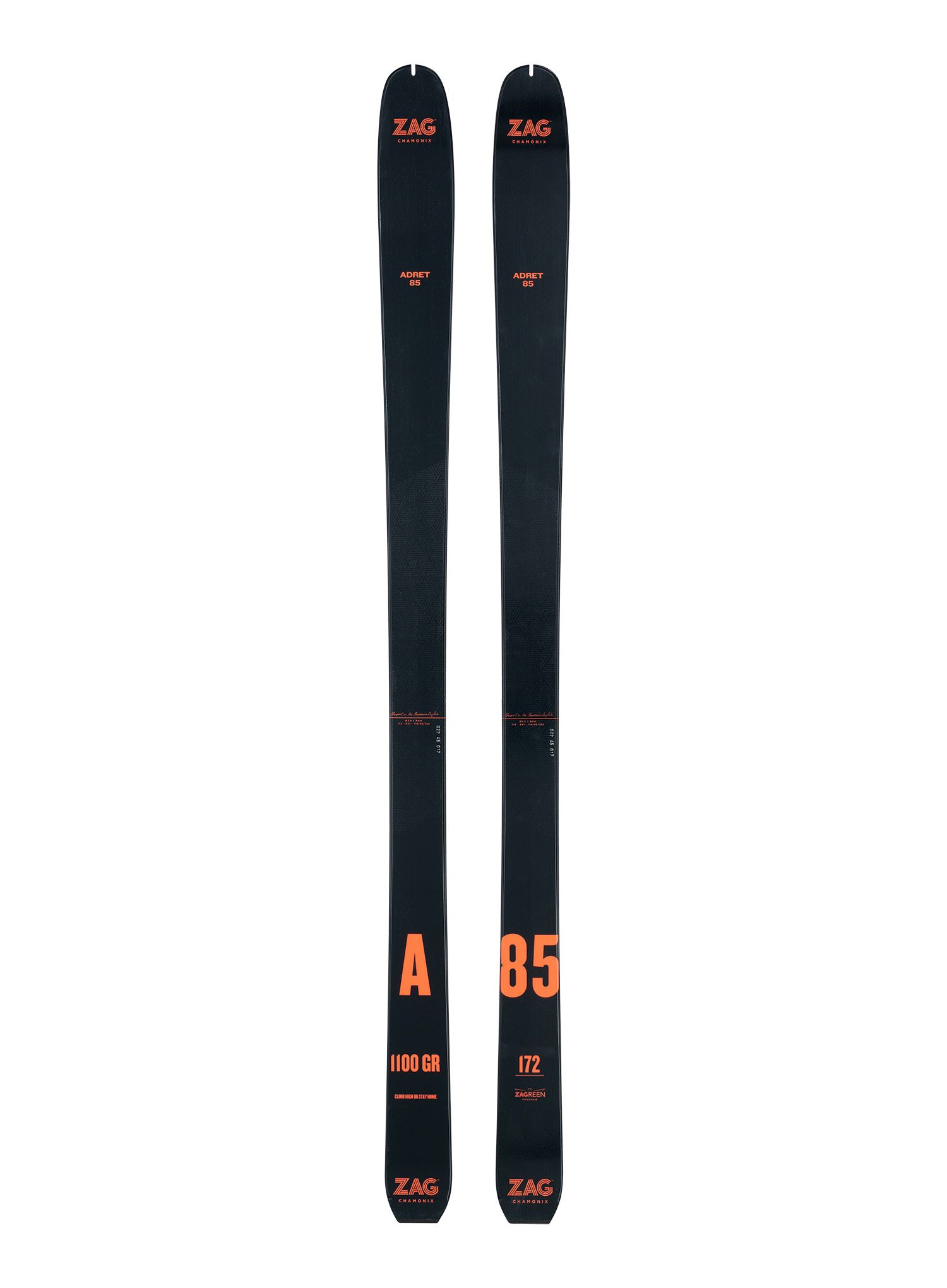 Skialpový set ZAG Adret 85- black/orange + Stoupací pásy
