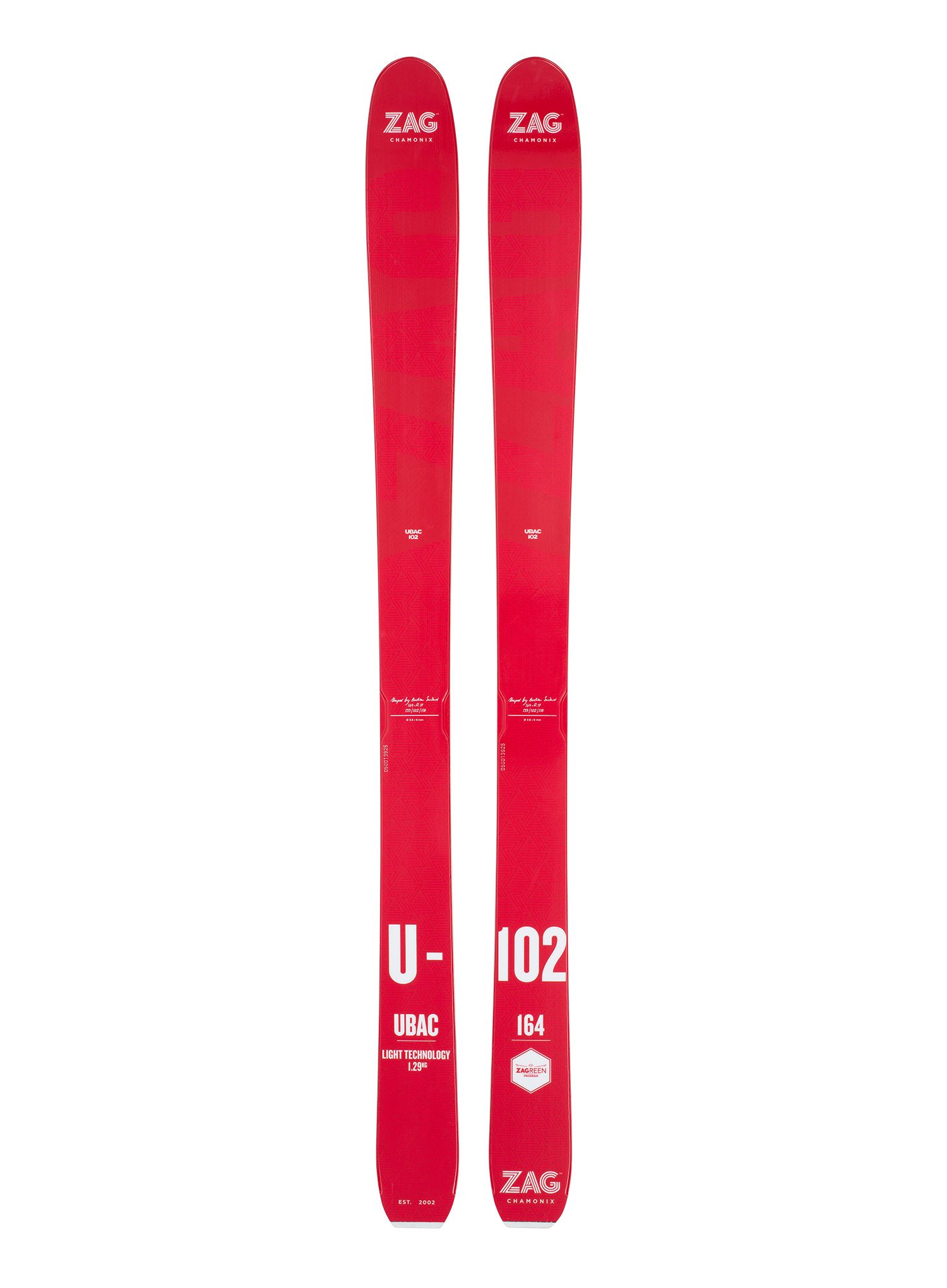 Skialpový set ZAG Ubac 102 Lady- red/white + stoupací pásy