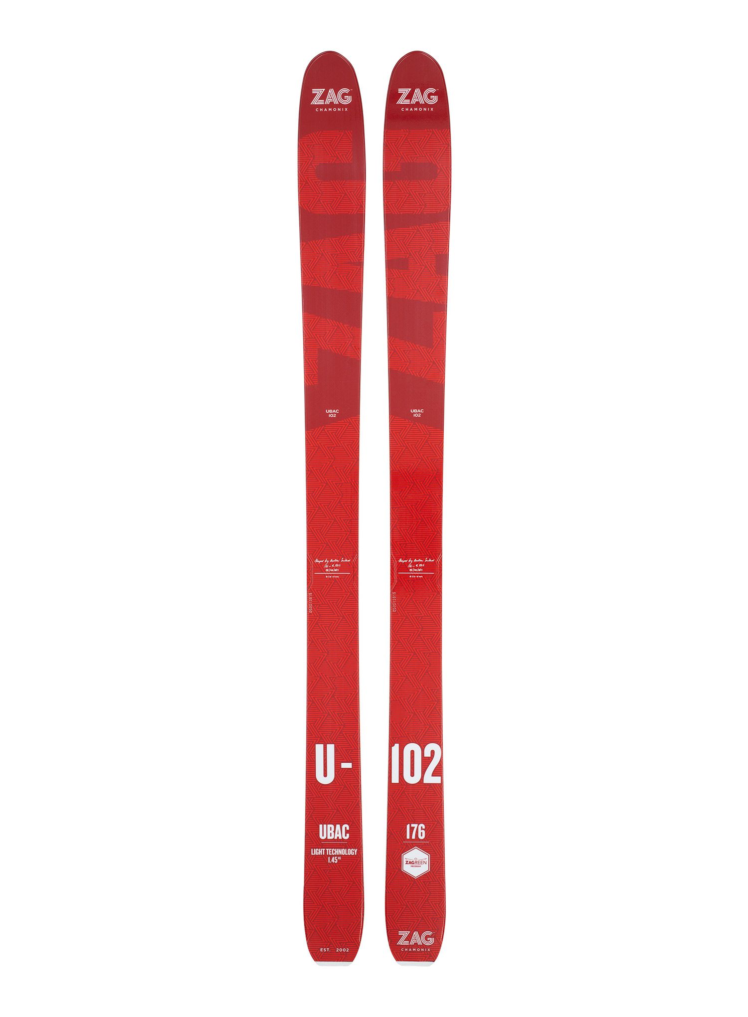 Skialpový set ZAG Ubac 102- red/white + stoupací pásy